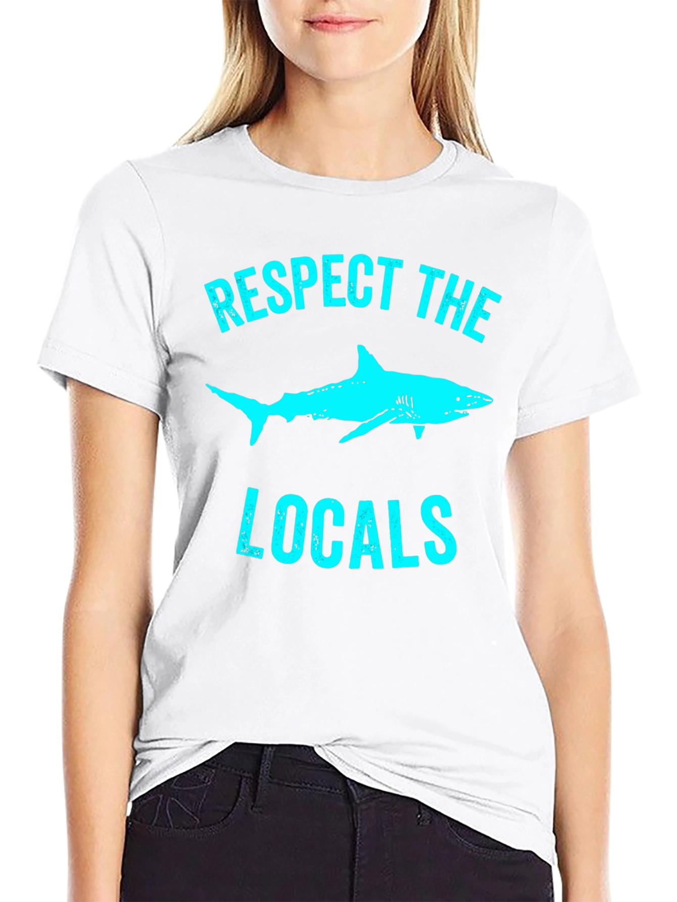 Respect the Locals Shark Graphic Tee - Black