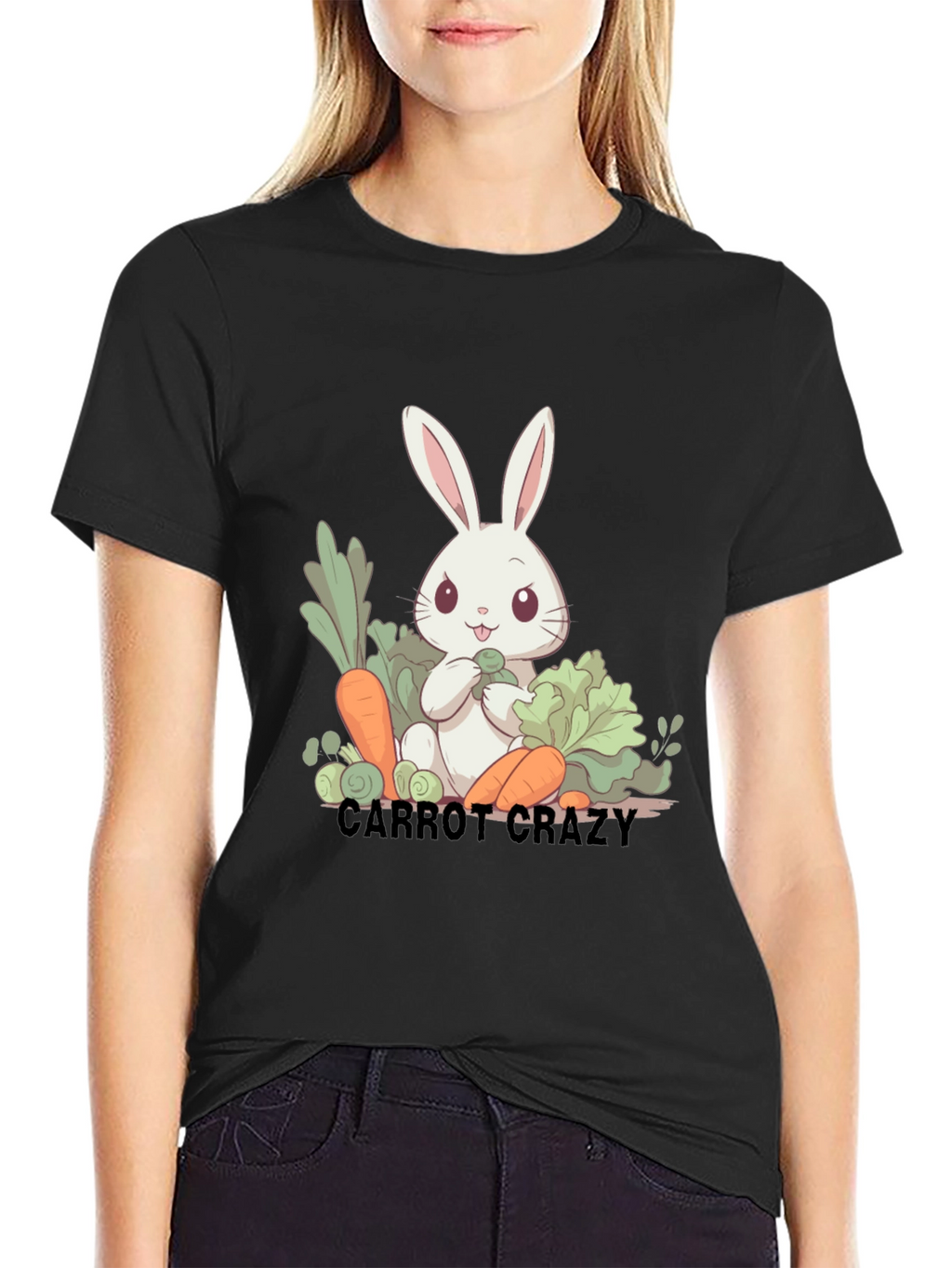 Carrot Crazy Rabbit Graphic T-Shirt