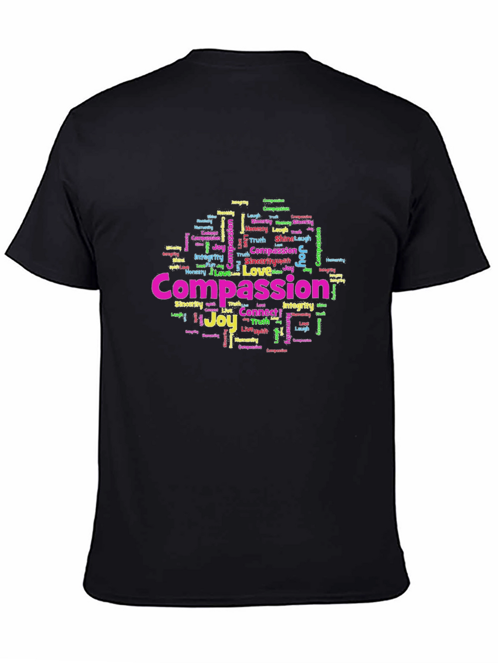 Compassion Graphic Print Black T-Shirt