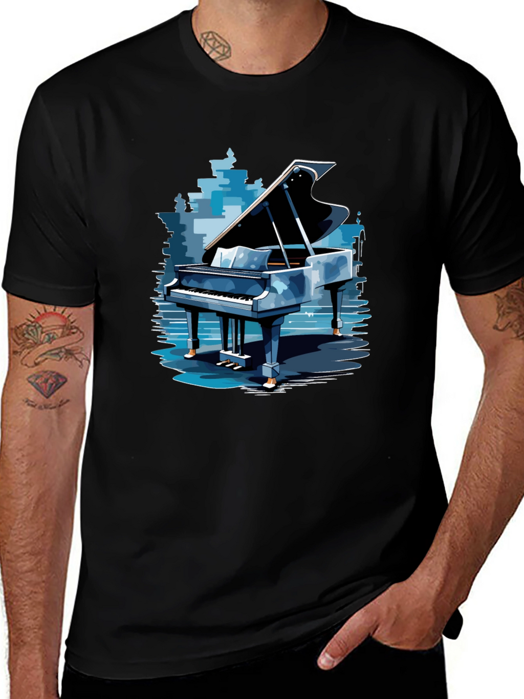Piano Graphic Tee - Stylish Music Lovers Apparel