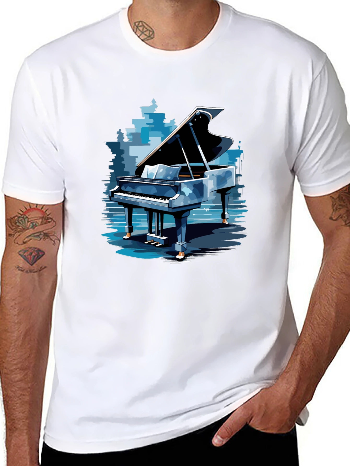 Piano Graphic Tee - Stylish Music Lovers Apparel