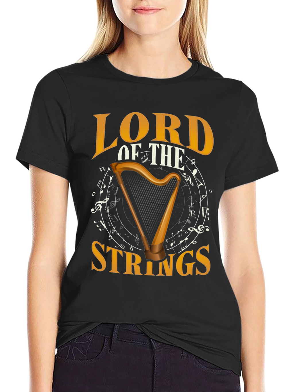 Lord of the Strings Harp Graphic T-Shirt
