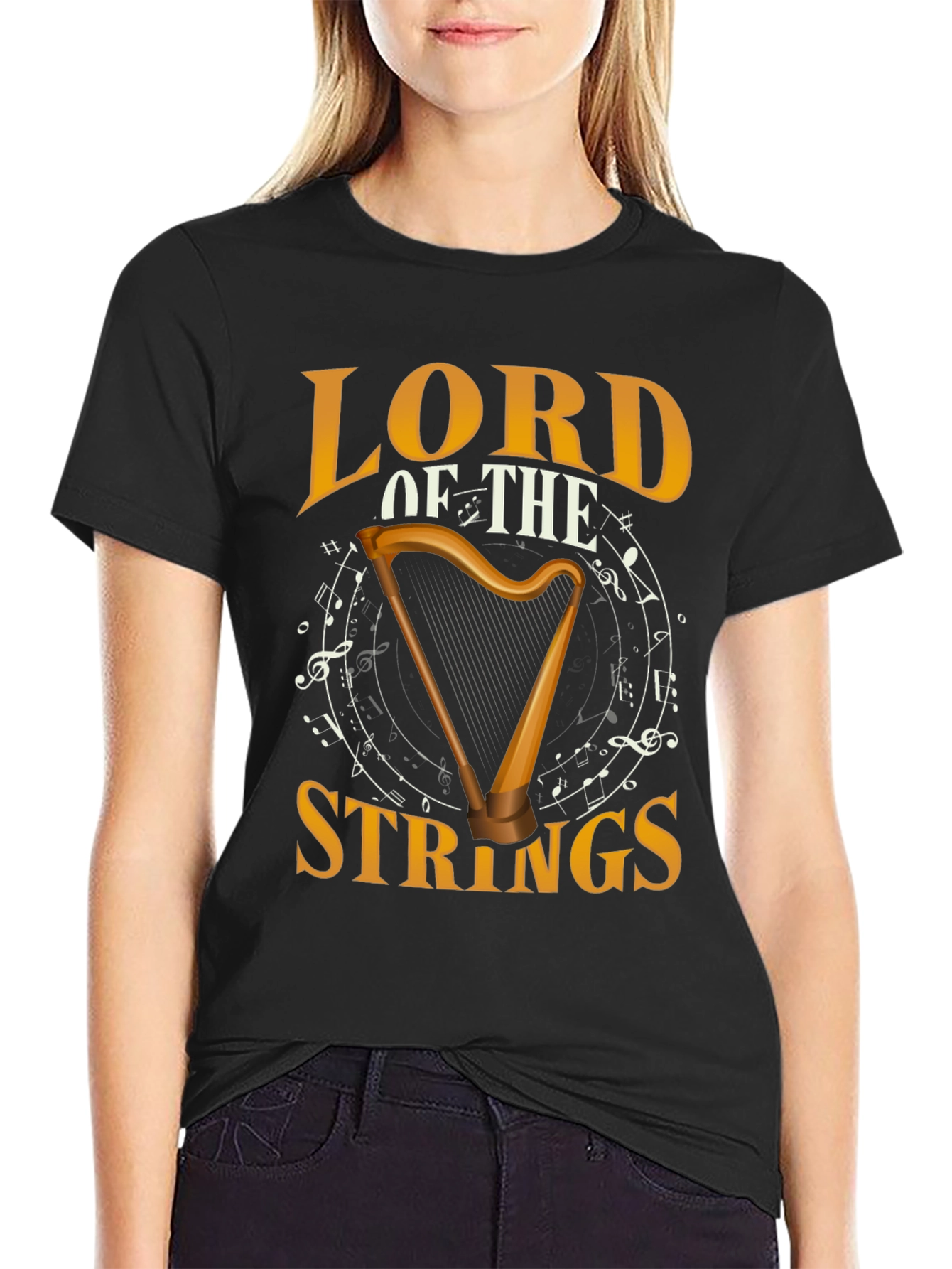 Lord of the Strings Harp Graphic T-Shirt