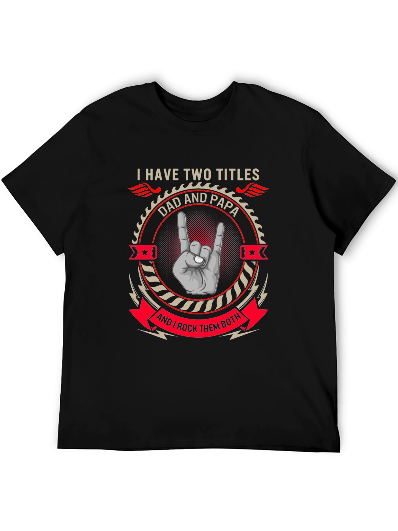 Dad and Papa Rock Star T-Shirt - Fathers Day Gift