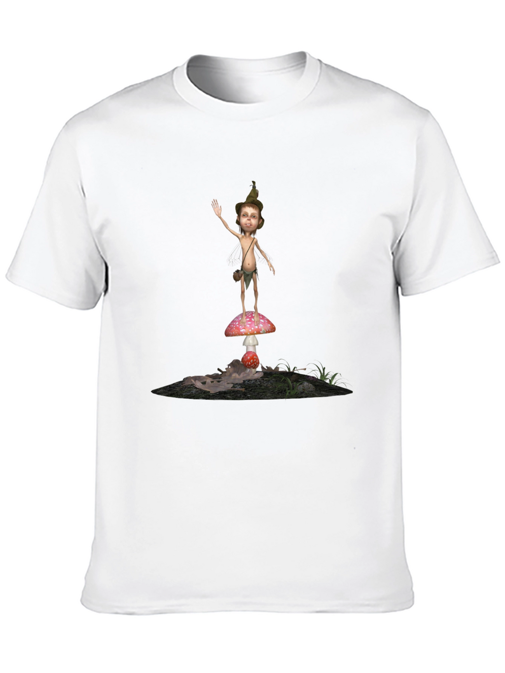 Whimsical Mushroom Elf Graphic T-Shirt