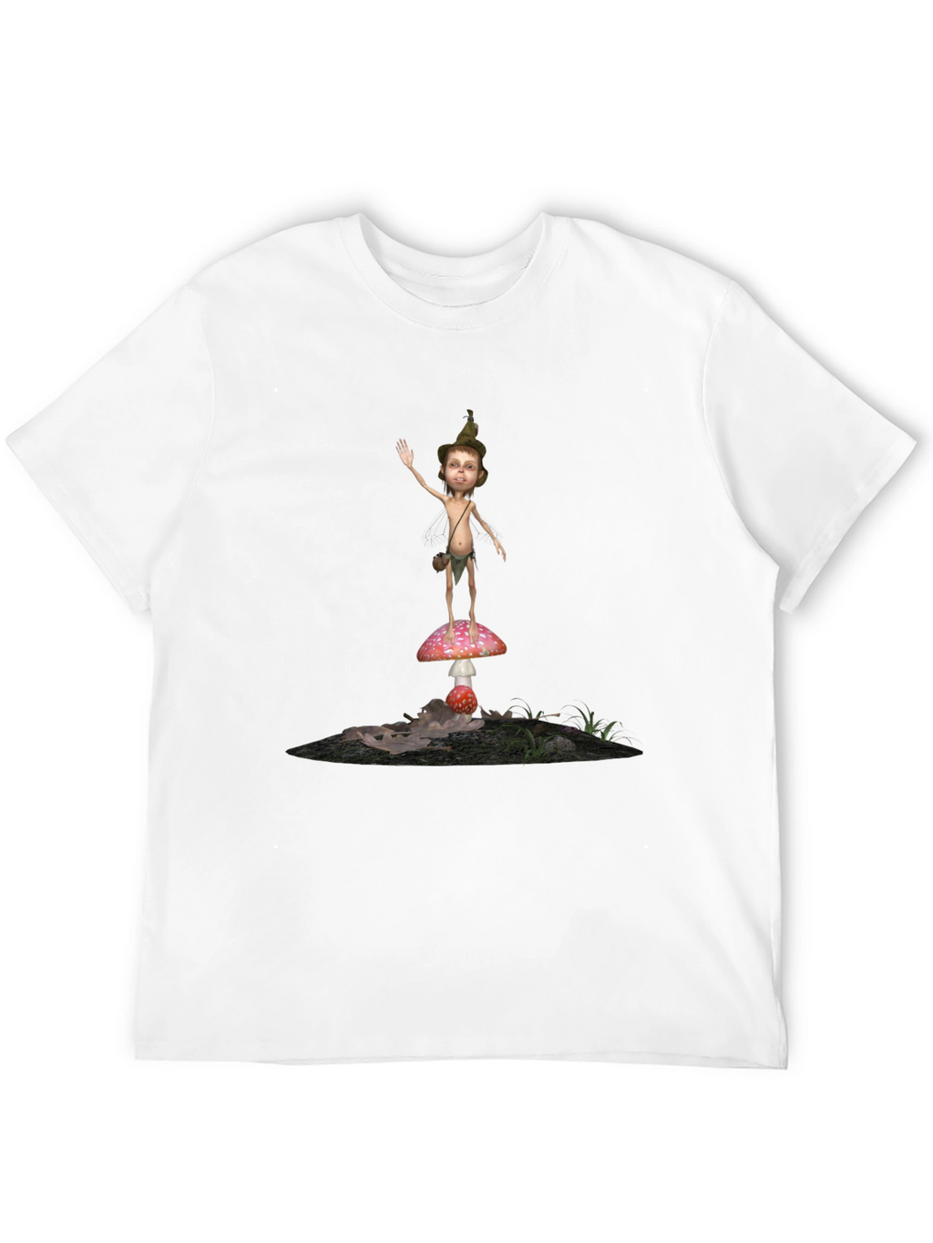 Whimsical Mushroom Elf Graphic T-Shirt