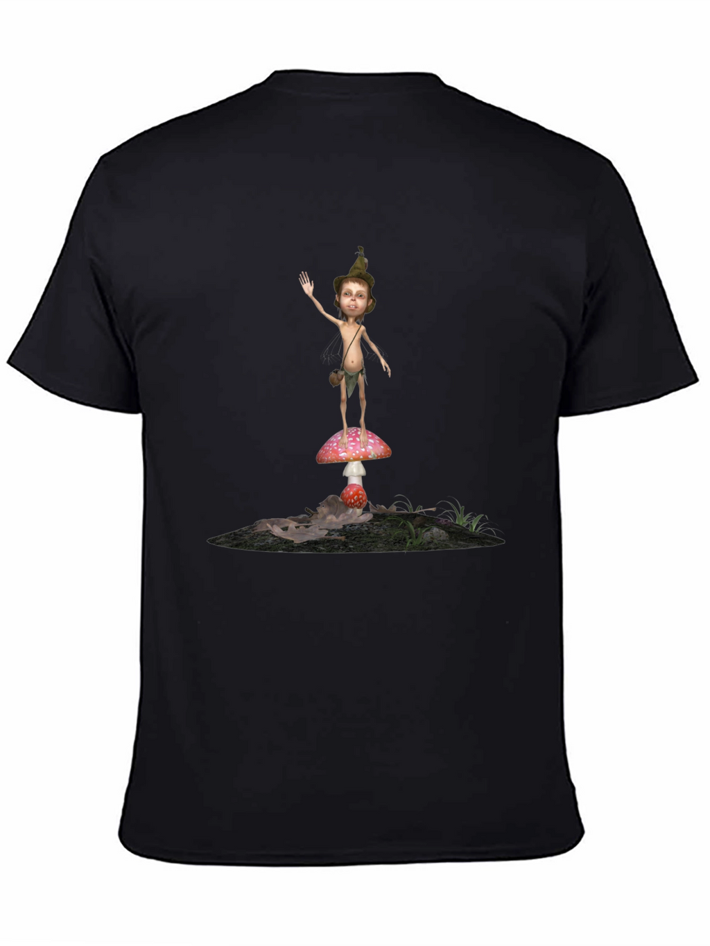 Whimsical Mushroom Elf Graphic T-Shirt