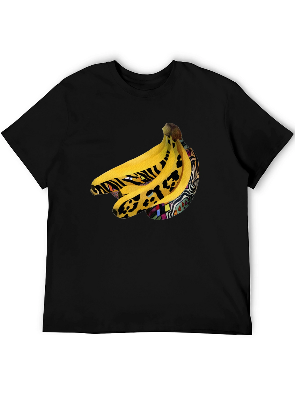 Funky Banana Print Black T-Shirt