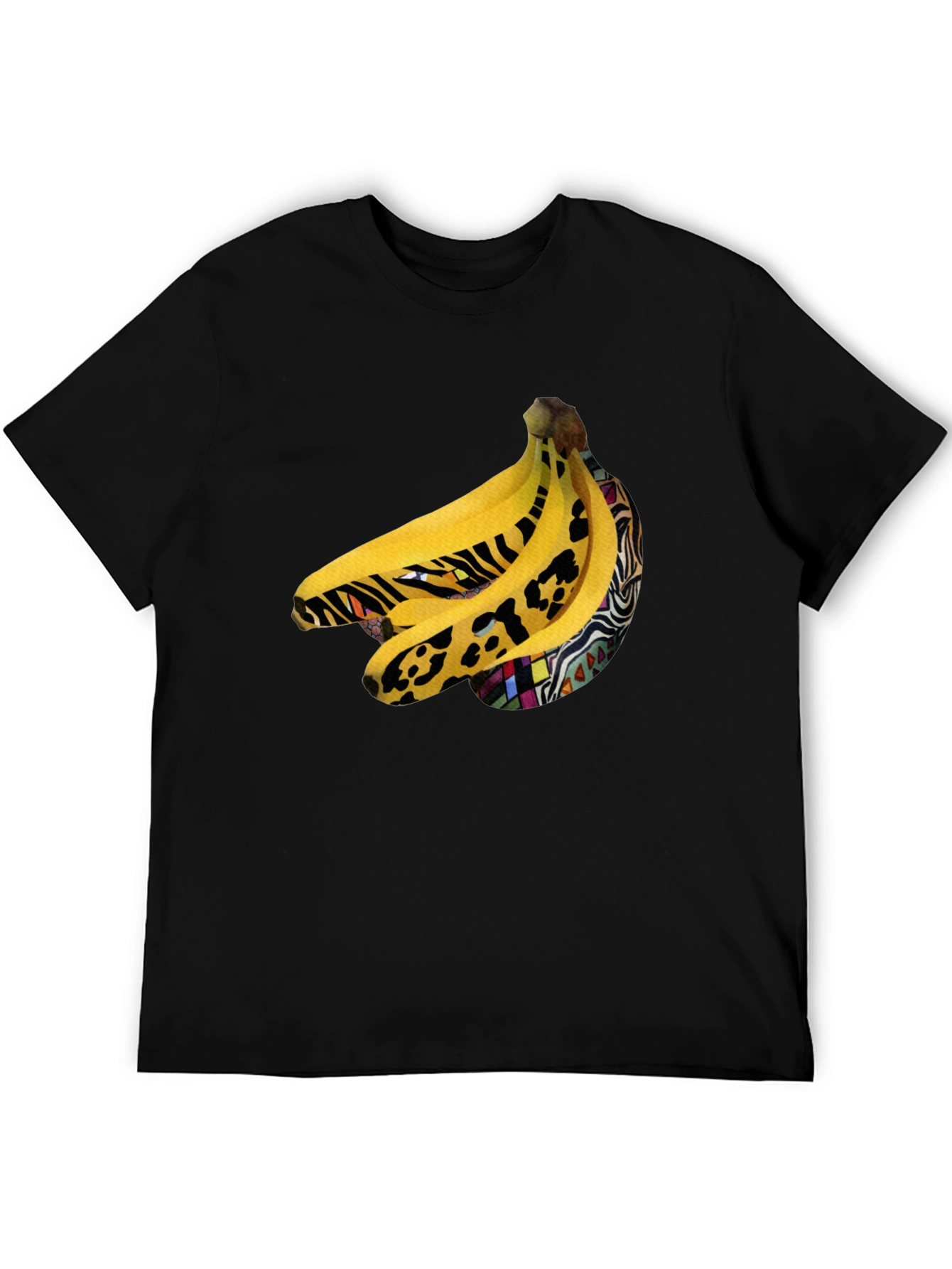 Funky Banana Print Black T-Shirt