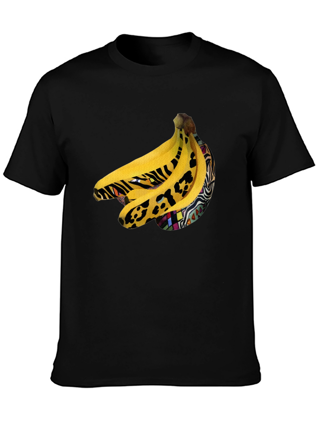 Funky Banana Print Black T-Shirt