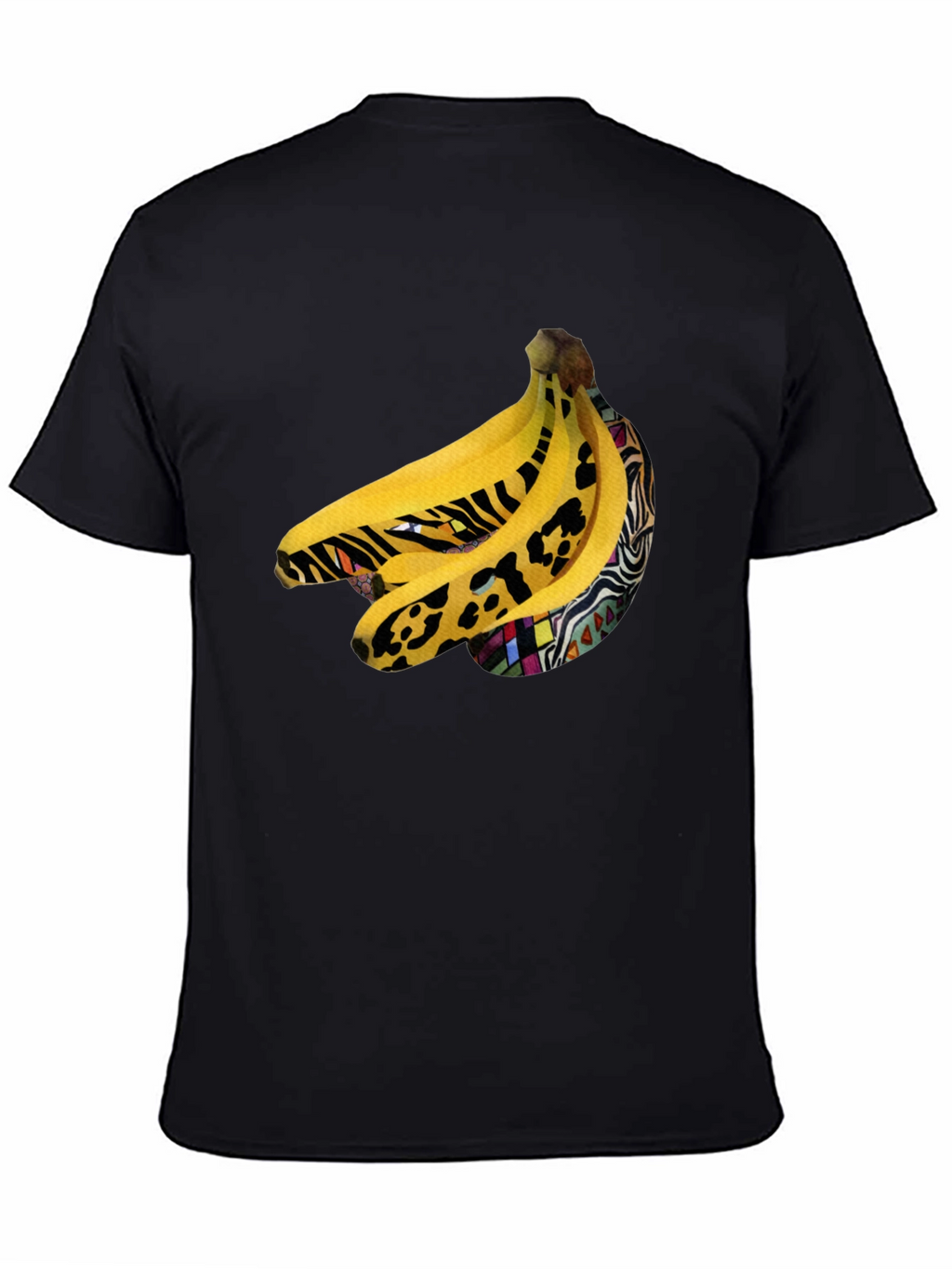 Funky Banana Print Black T-Shirt