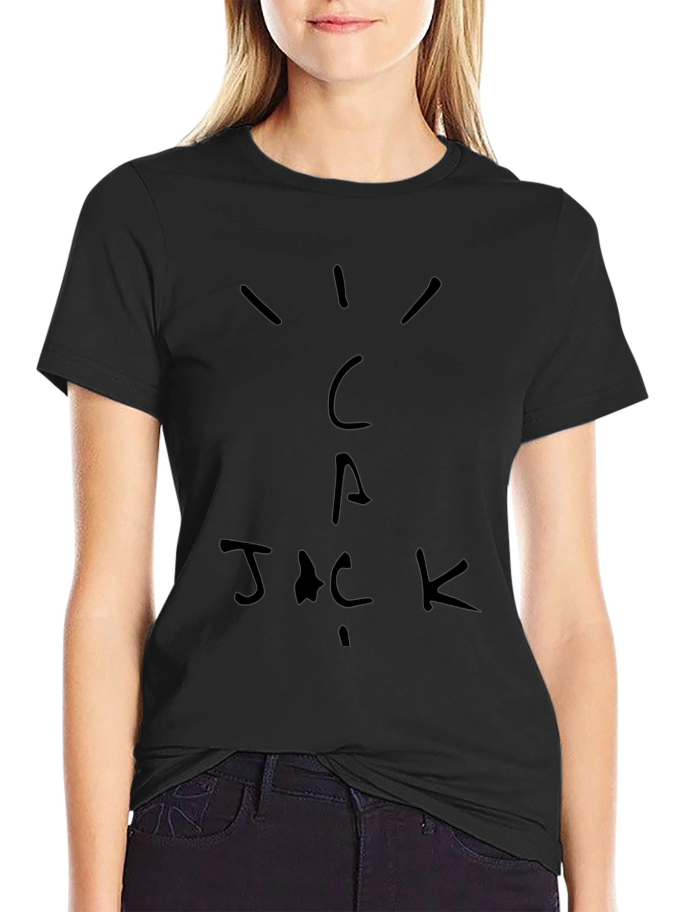 Cactus Jack T-Shirt - Black Cotton Graphic Tee