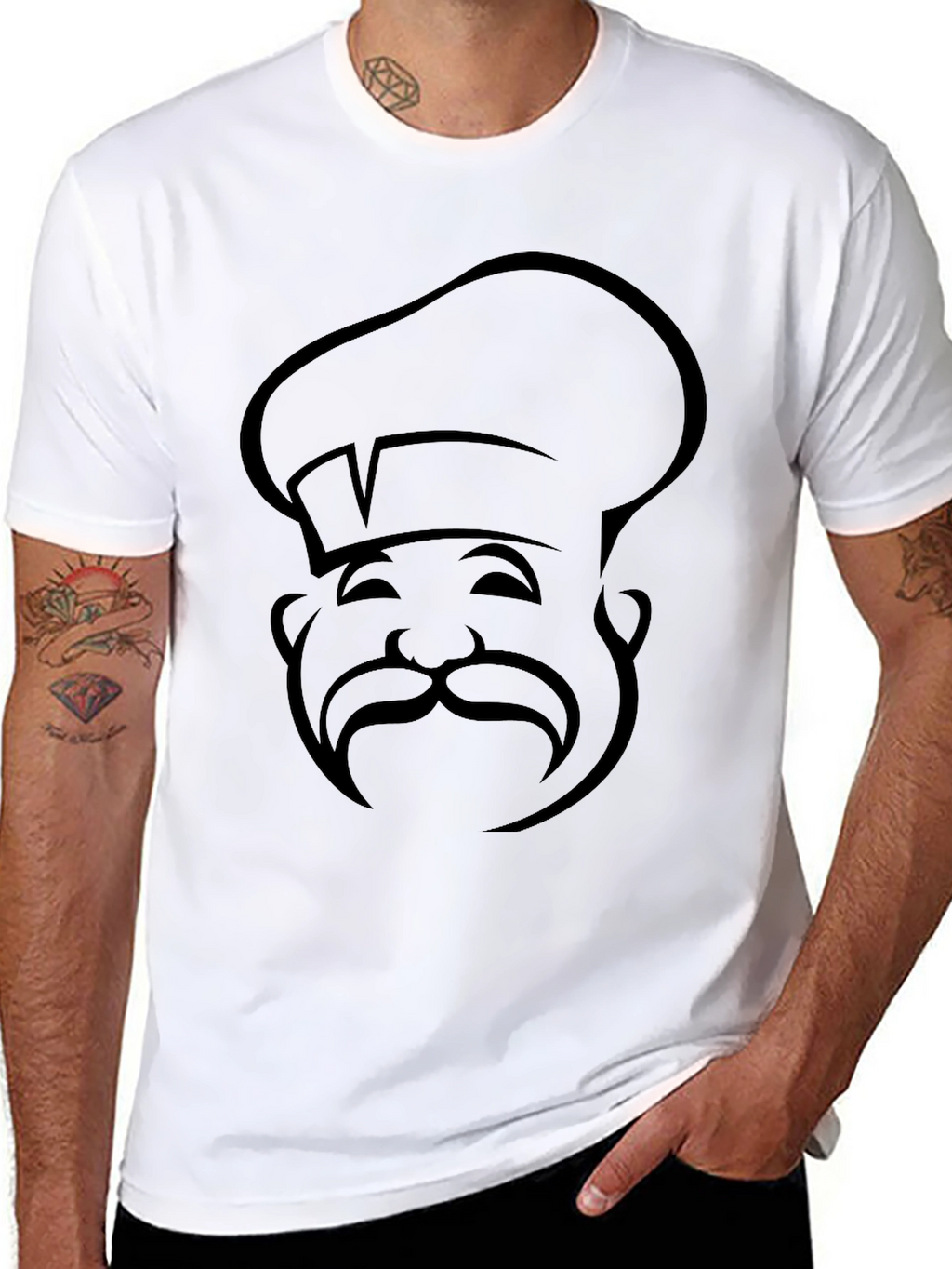 Chef Silhouette Graphic Tee - Black Cotton Blend
