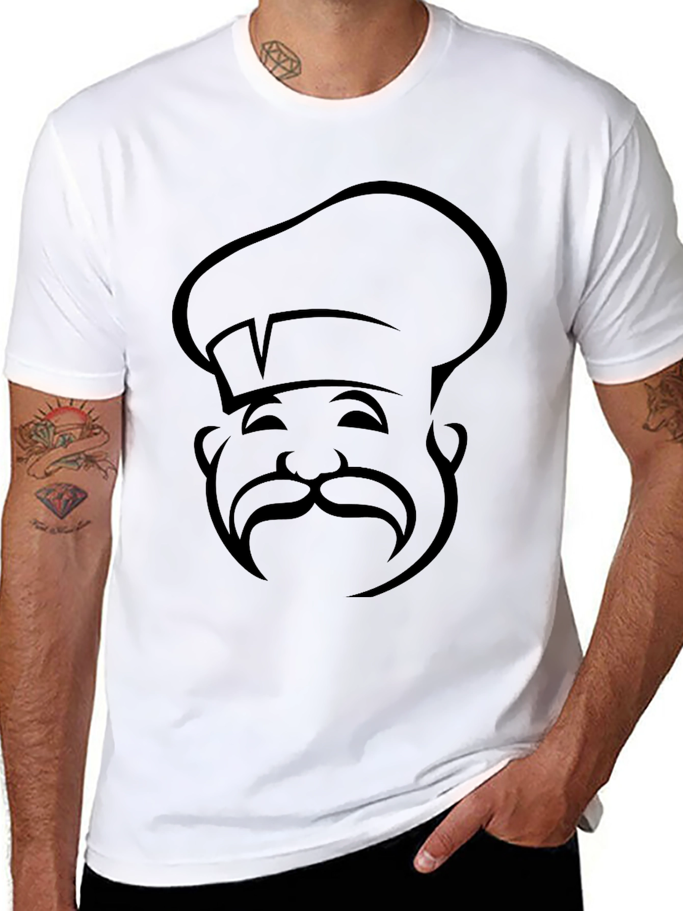 Chef Silhouette Graphic Tee - Black Cotton Blend
