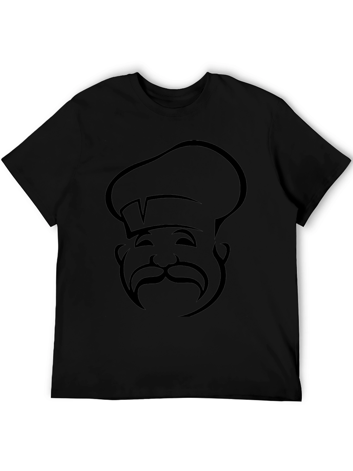 Chef Silhouette Graphic Tee - Black Cotton Blend
