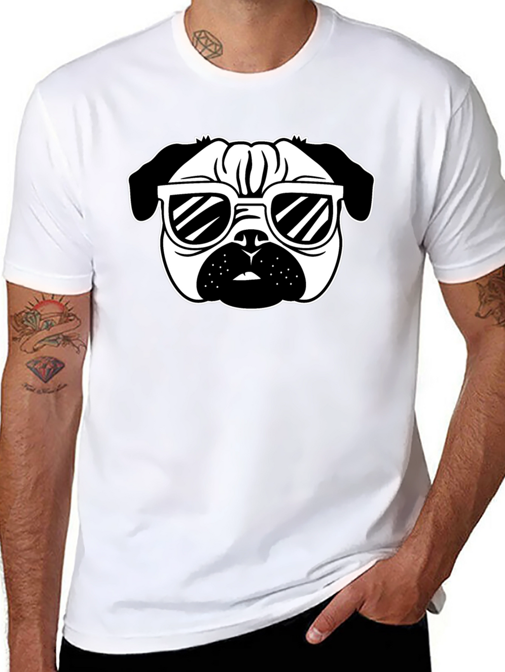 Cool Pug T-Shirt - Black Cotton Graphic Tee