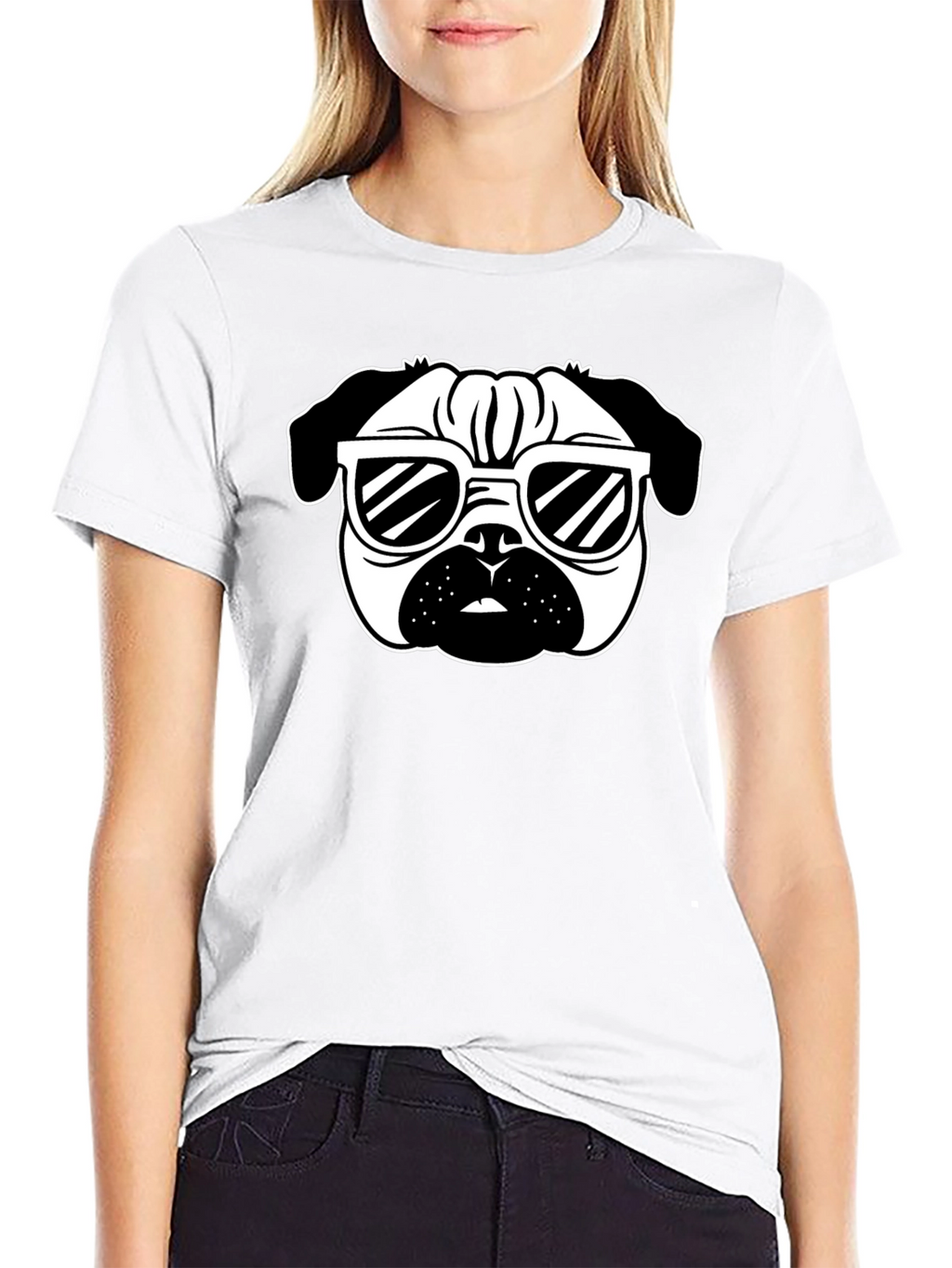 Cool Pug T-Shirt - Black Cotton Graphic Tee