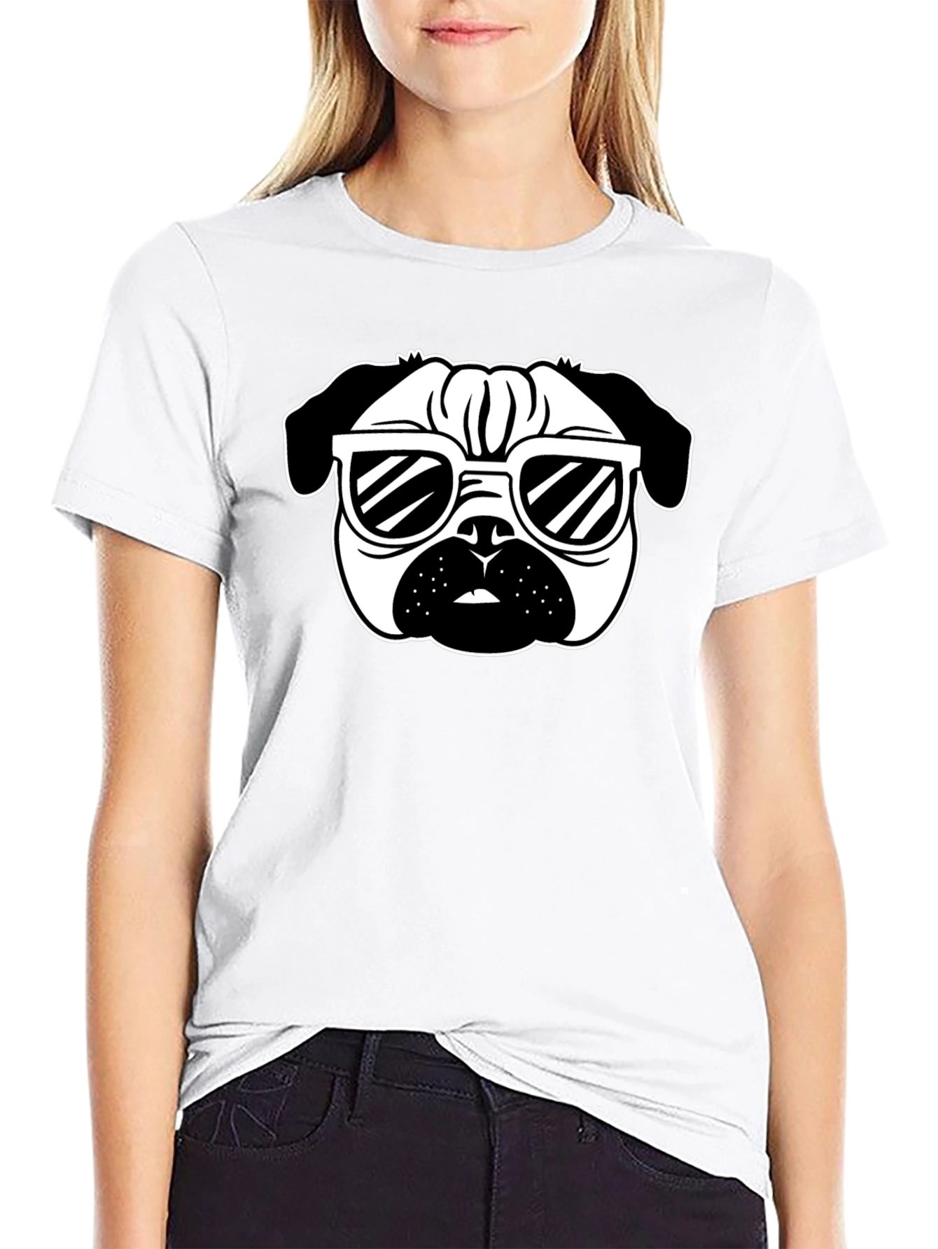 Cool Pug T-Shirt - Black Cotton Graphic Tee