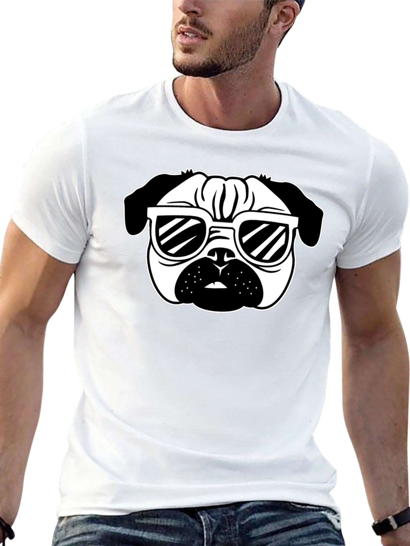 Cool Pug T-Shirt - Black Cotton Graphic Tee