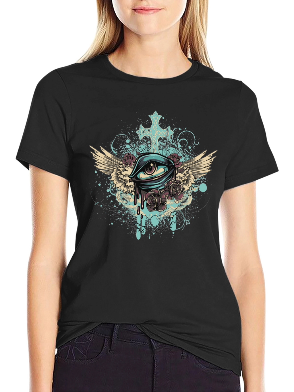 Eye with Wings Graphic Tee - Unique Print