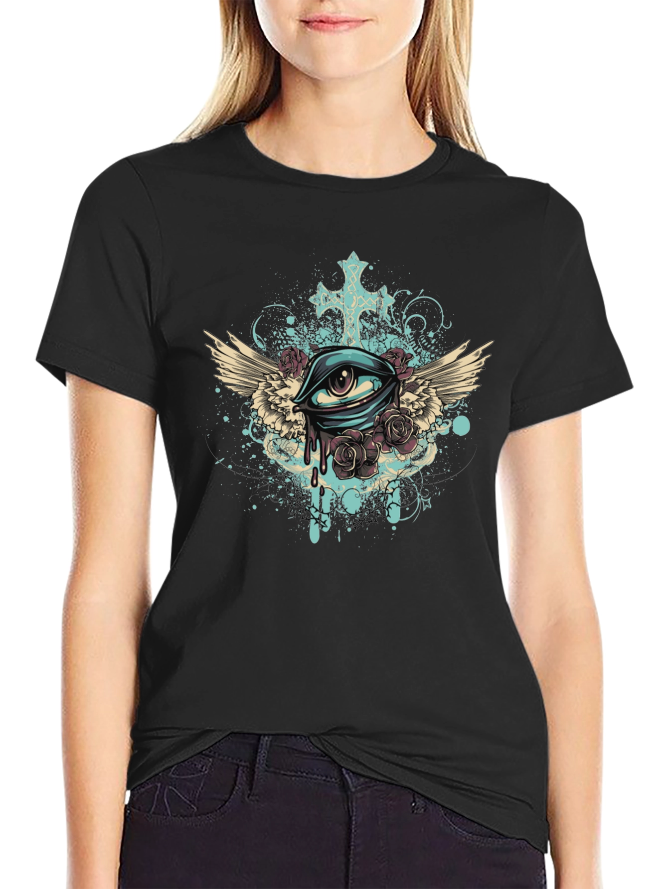 Eye with Wings Graphic Tee - Unique Print
