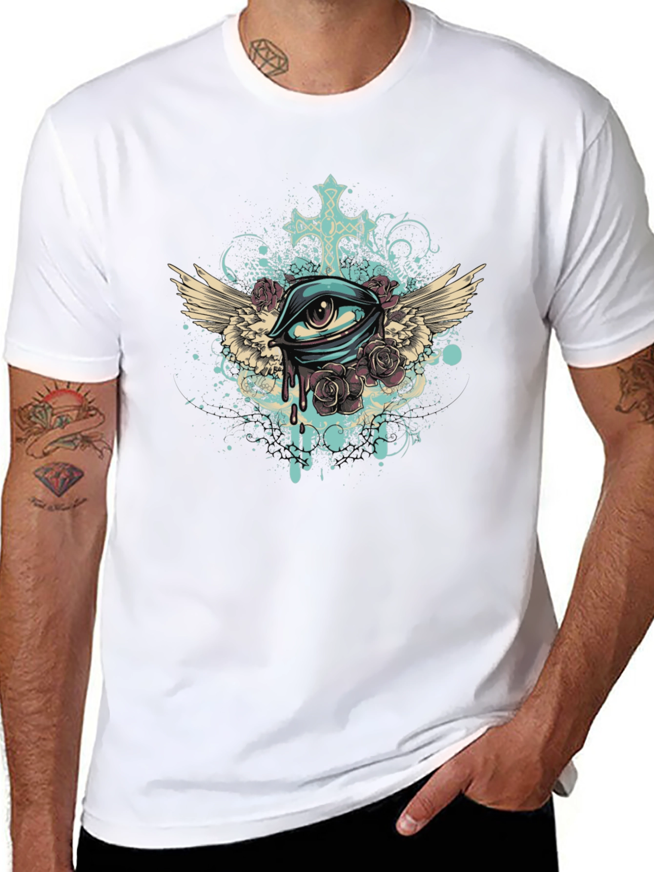 Eye with Wings Graphic Tee - Unique Print
