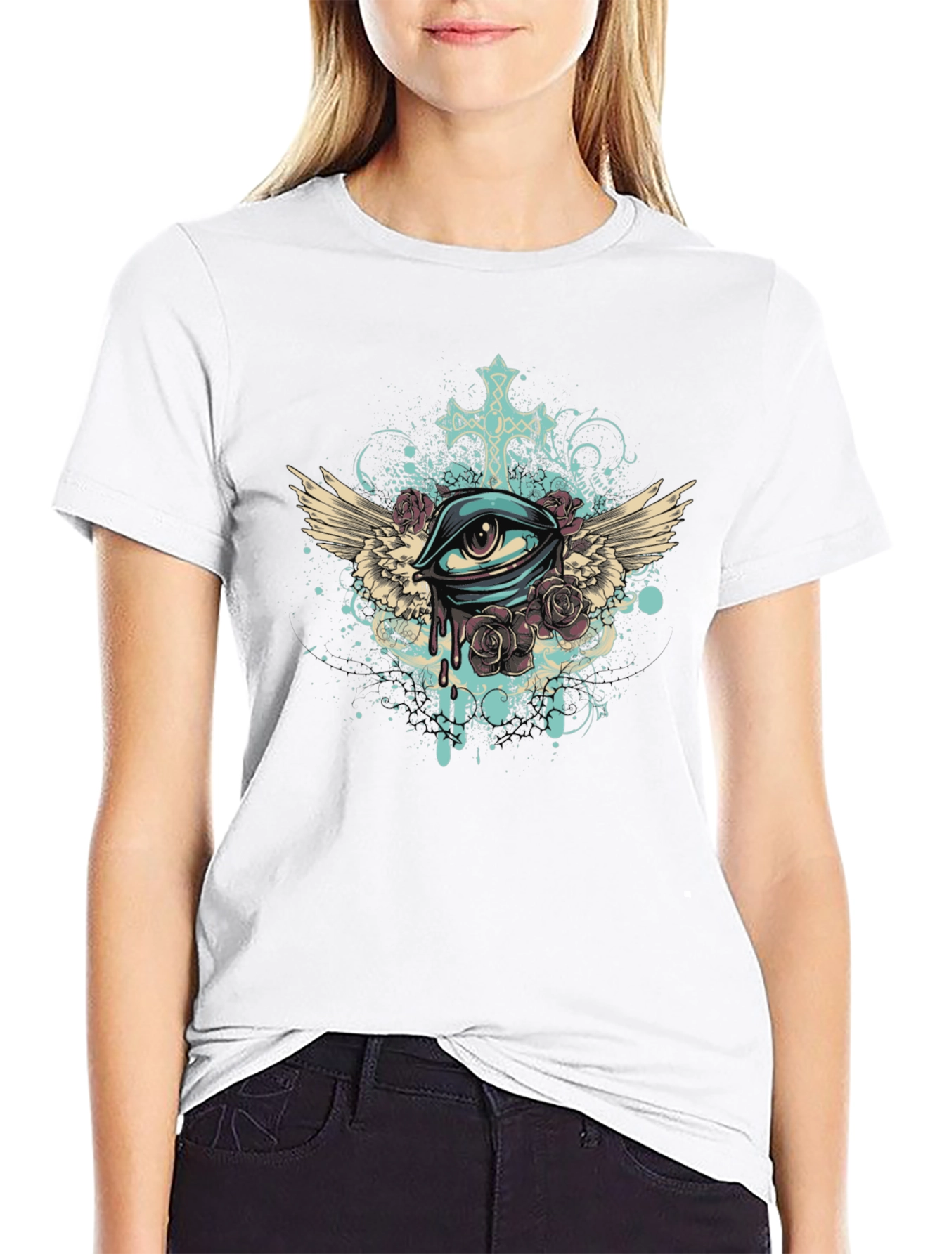 Eye with Wings Graphic Tee - Unique Print