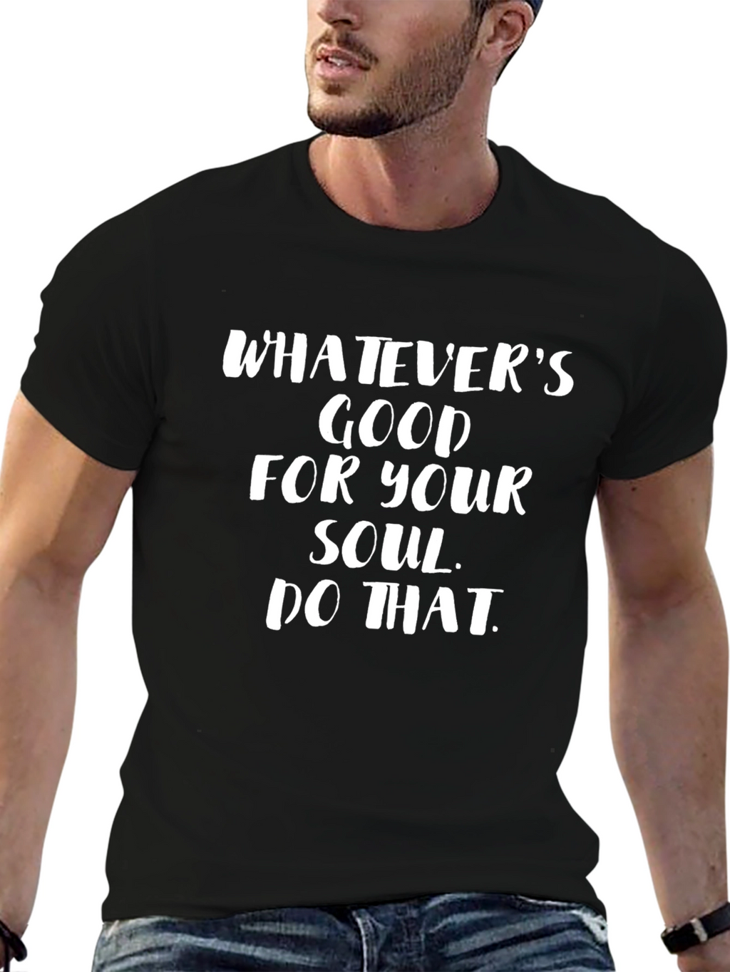 Soulful Statement Tee - Black Graphic T-Shirt