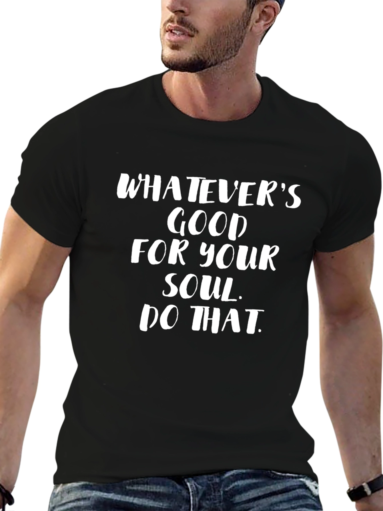 Soulful Statement Tee - Black Graphic T-Shirt