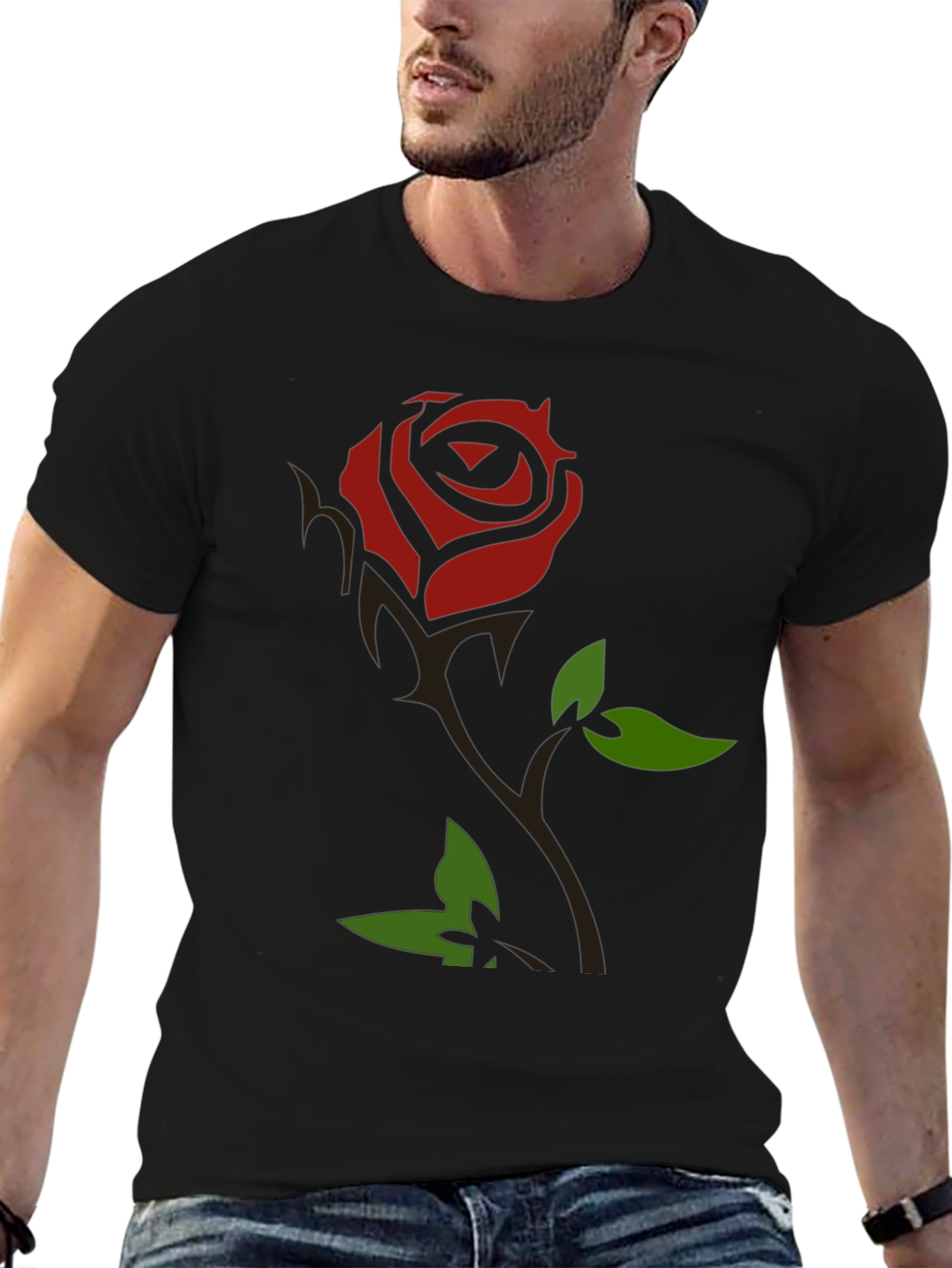 Rose Graphic T-Shirt - Black