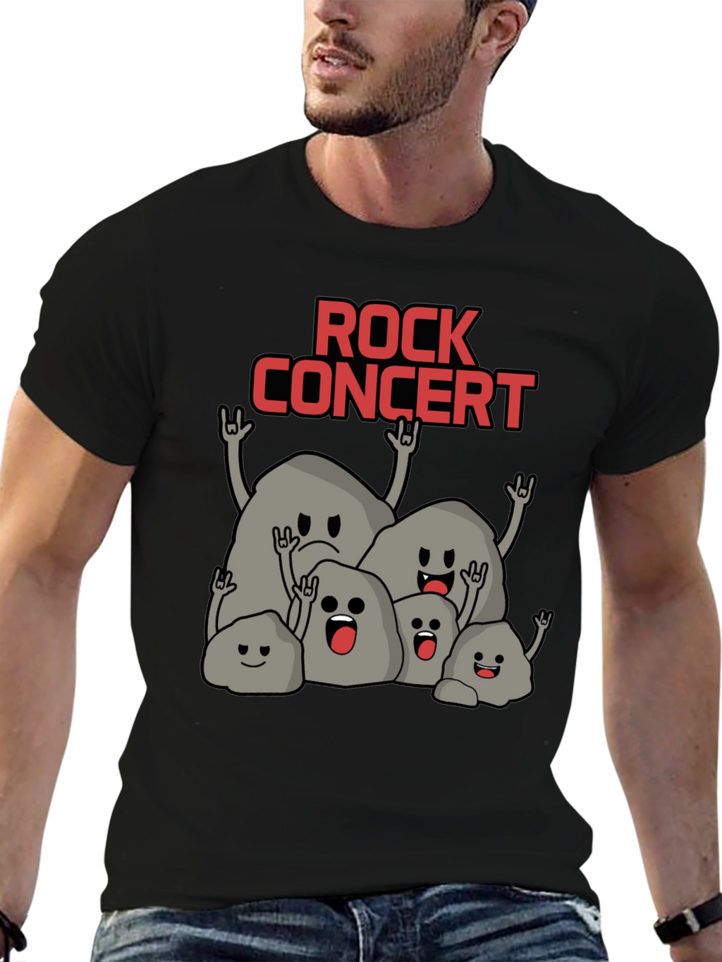 Rock Concert T-Shirt - Funny Stone Band Tee