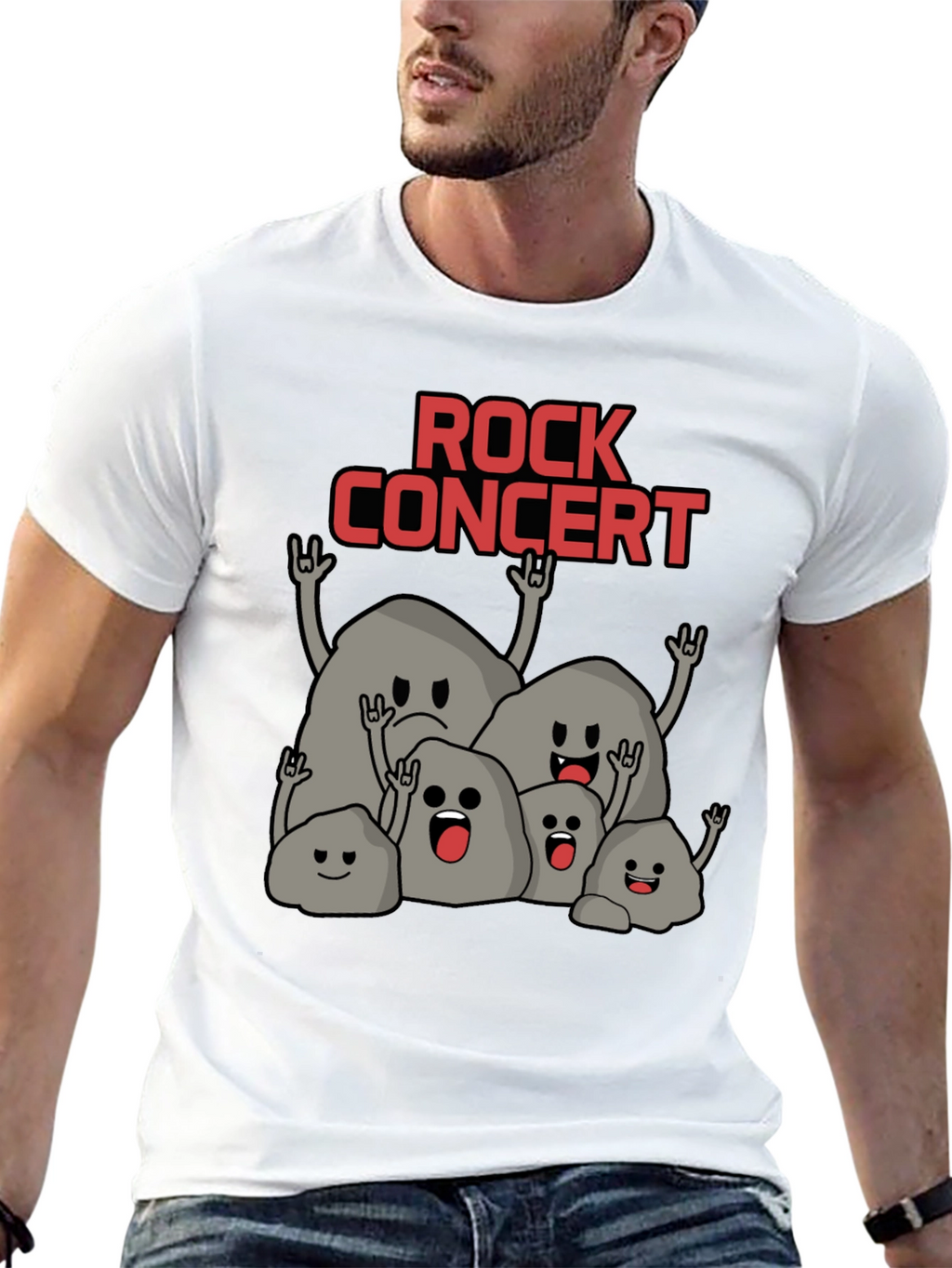 Rock Concert T-Shirt - Funny Stone Band Tee