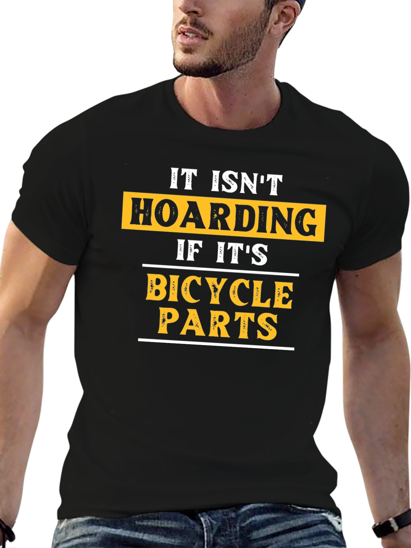 Bicycle Parts Hoarding Mens Black Graphic Tee
