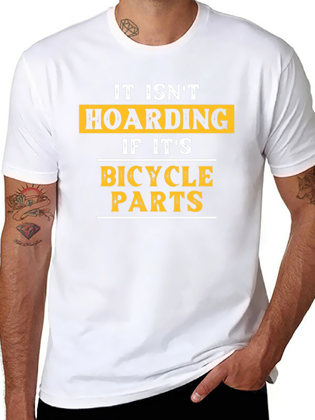 Bicycle Parts Hoarding Mens Black Graphic Tee