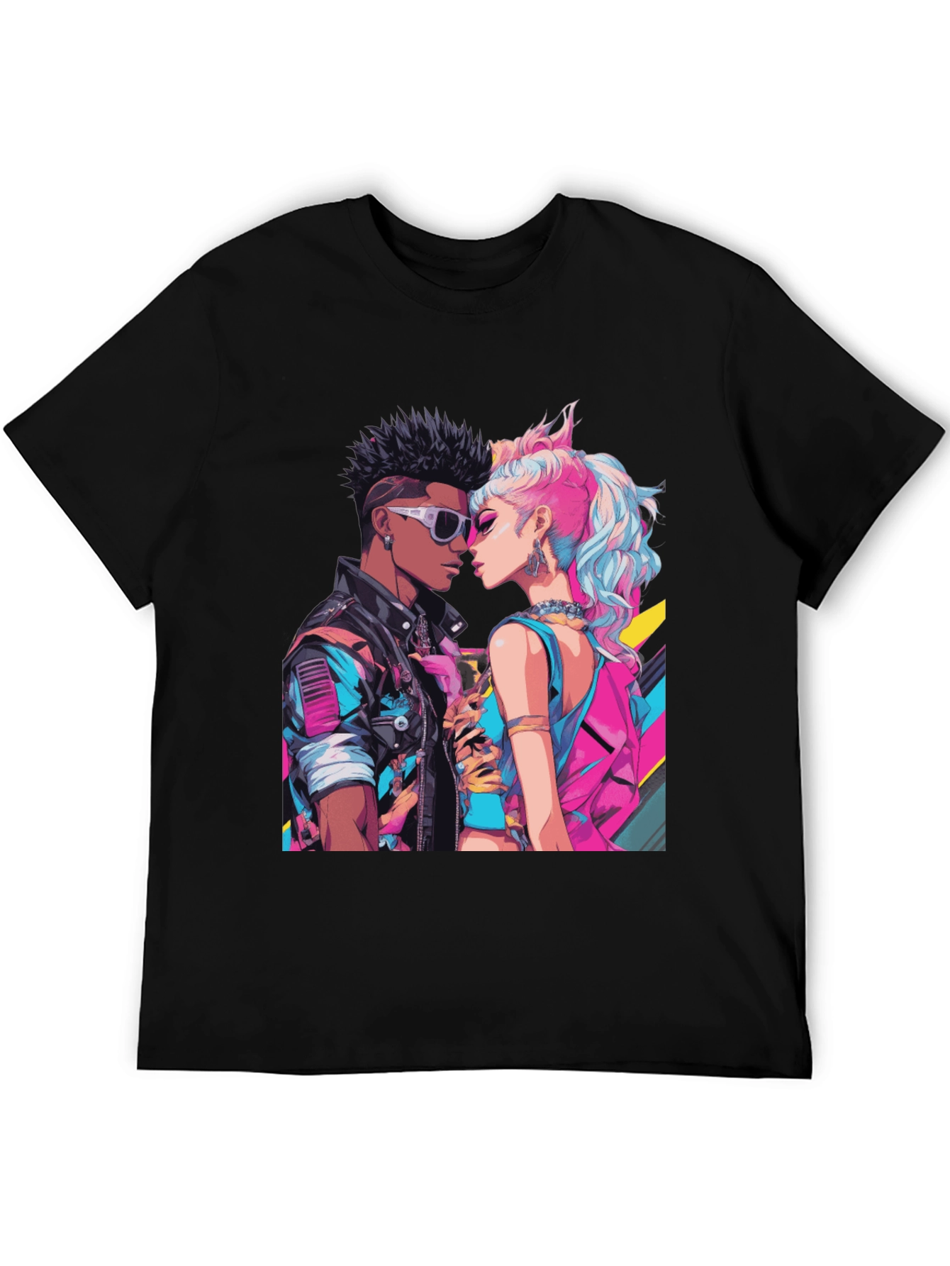 Retro Romance Graphic Tee - Cool Couple T-Shirt