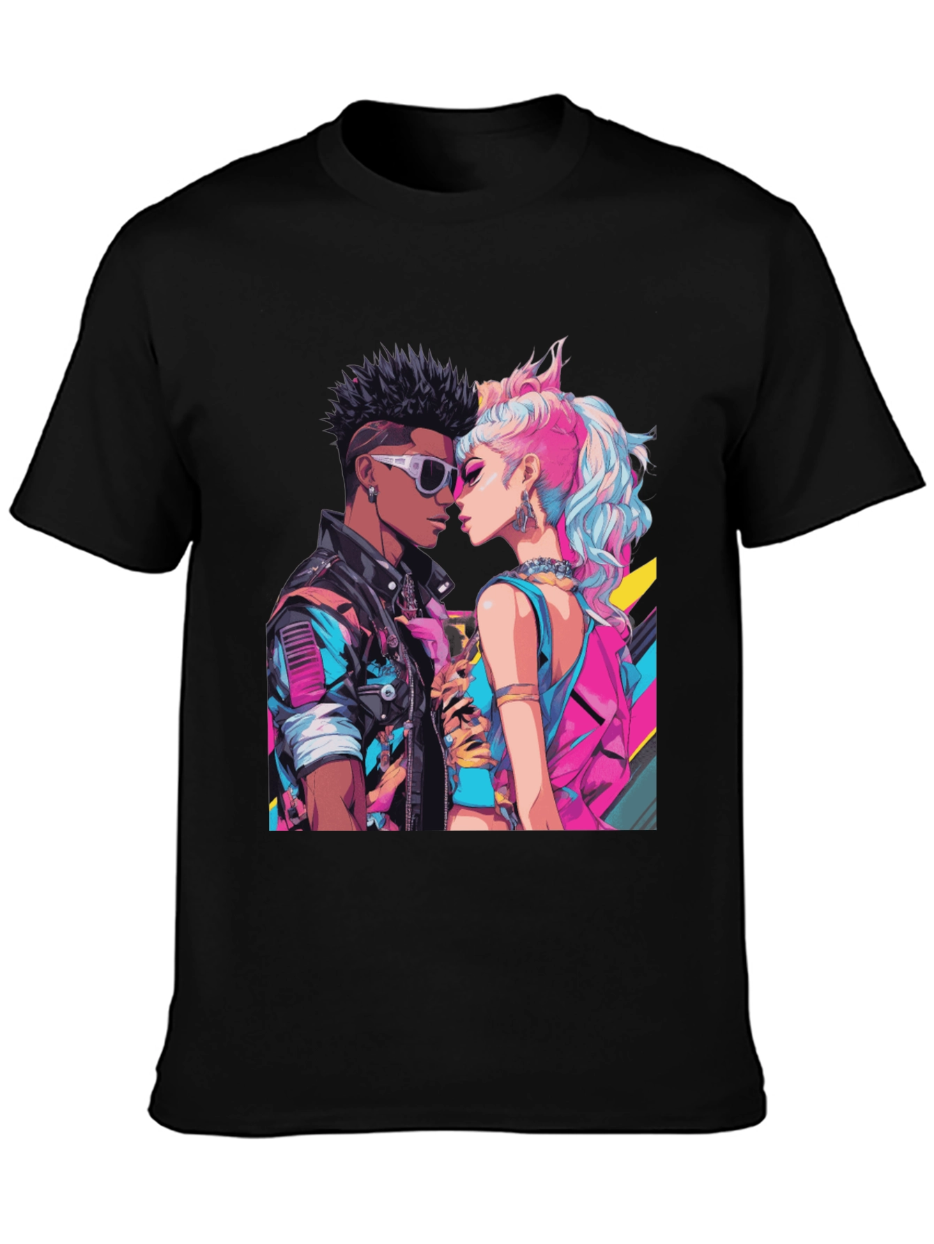 Retro Romance Graphic Tee - Cool Couple T-Shirt