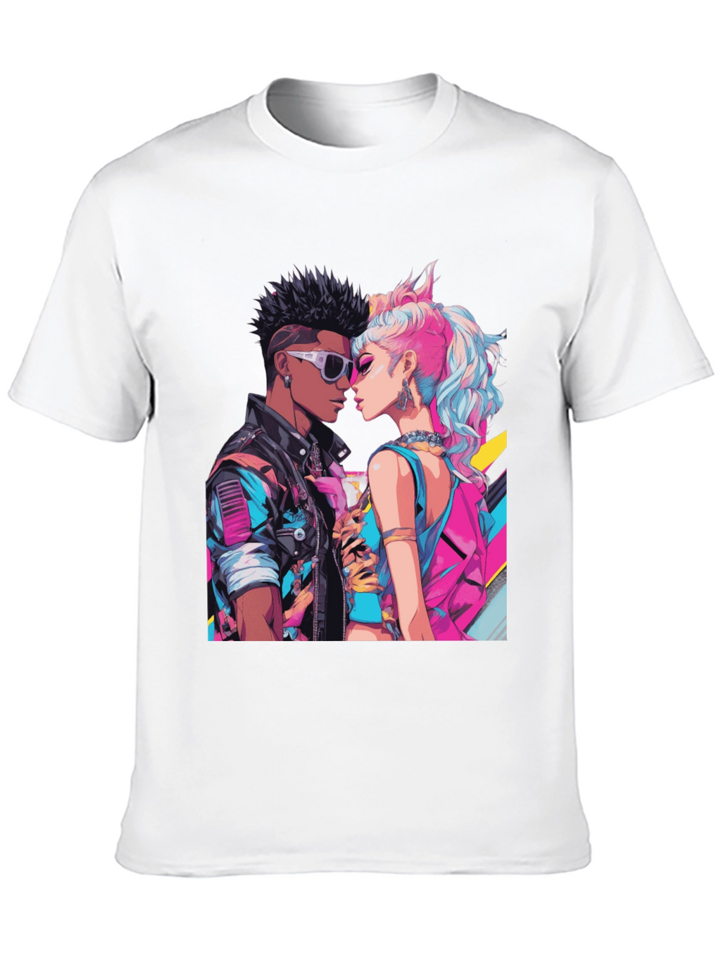 Retro Romance Graphic Tee - Cool Couple T-Shirt