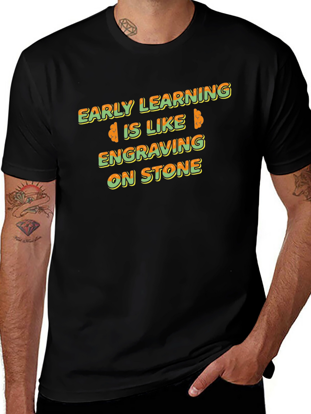 Early Learning Brain Tee - Engraving on Stone T-Shirt