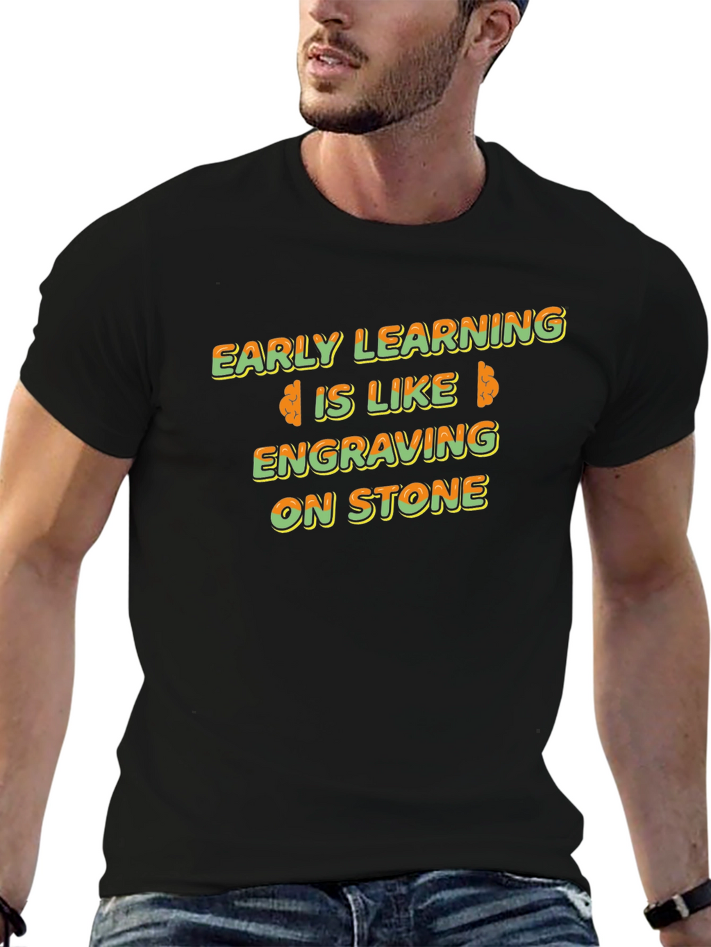Early Learning Brain Tee - Engraving on Stone T-Shirt