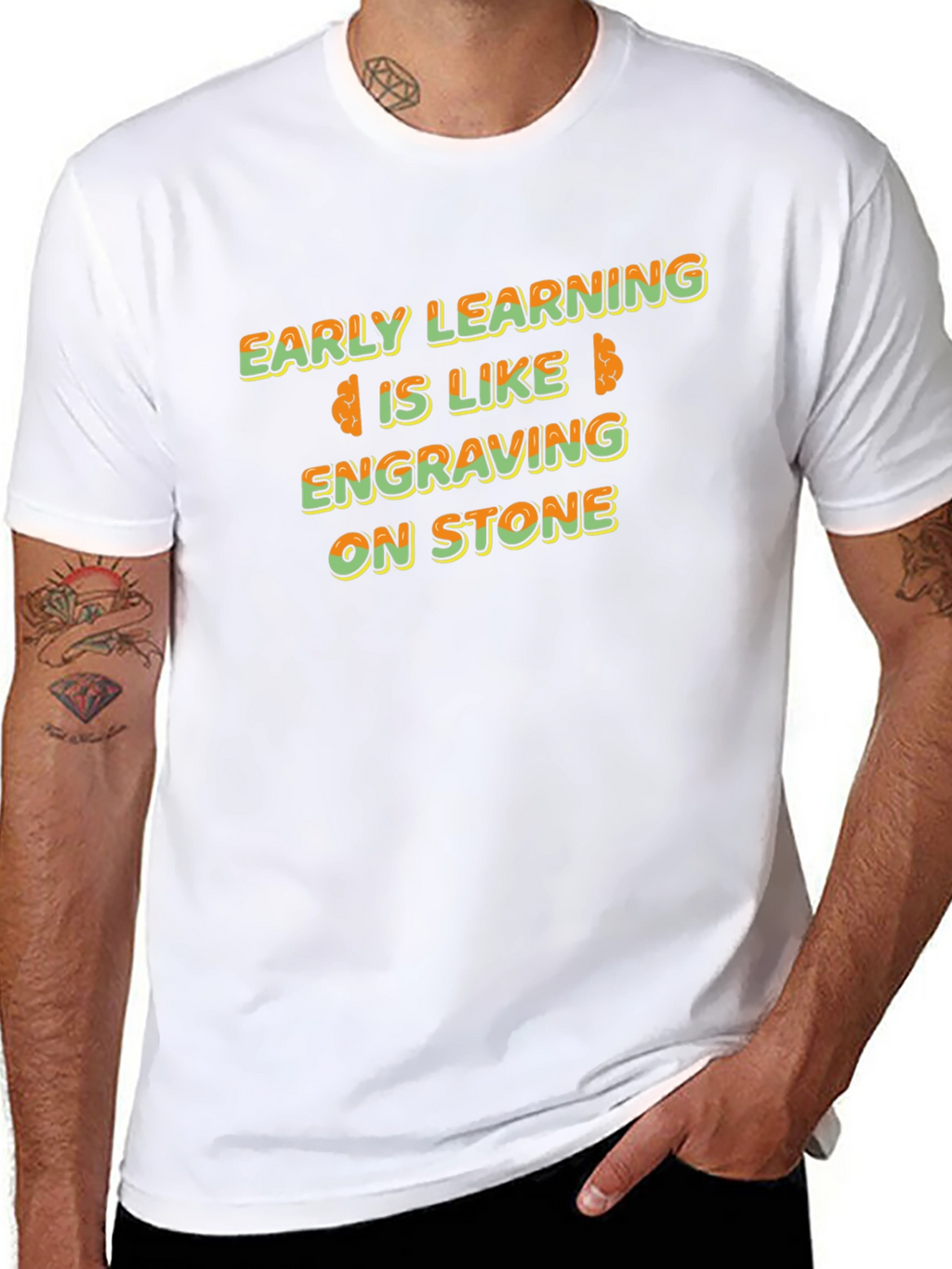 Early Learning Brain Tee - Engraving on Stone T-Shirt