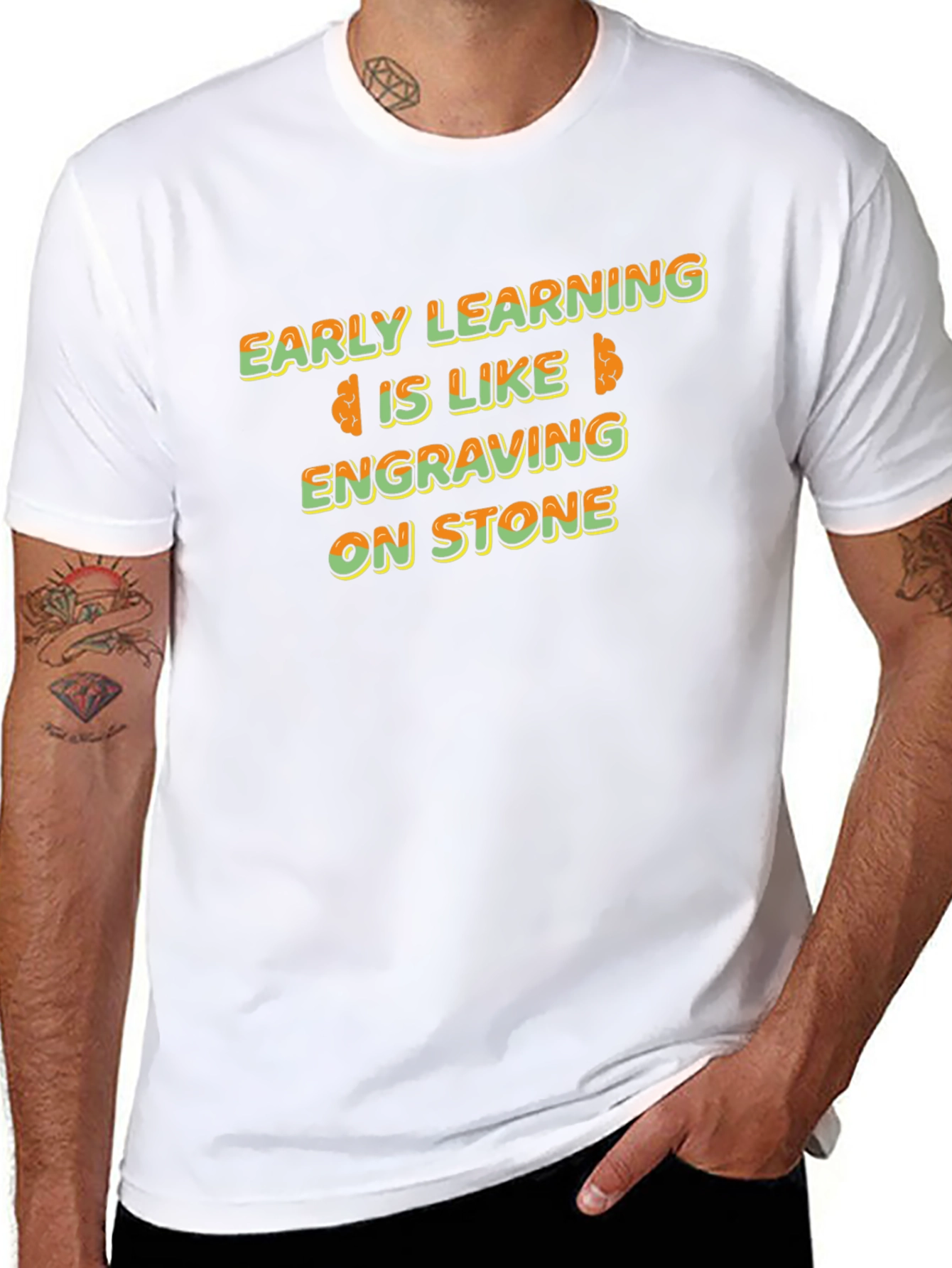 Early Learning Brain Tee - Engraving on Stone T-Shirt