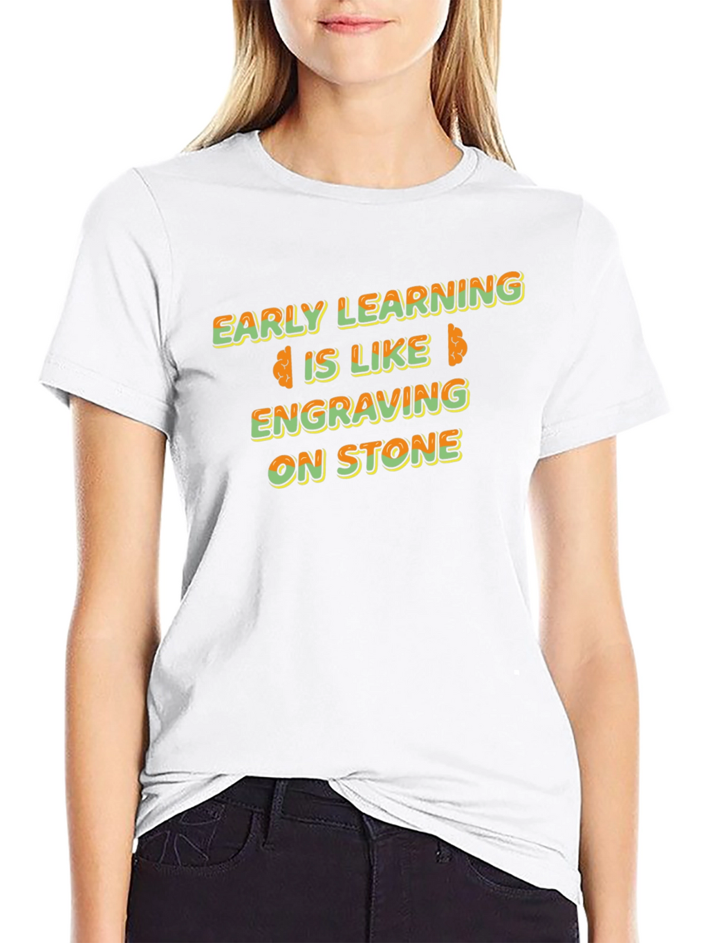 Early Learning Brain Tee - Engraving on Stone T-Shirt
