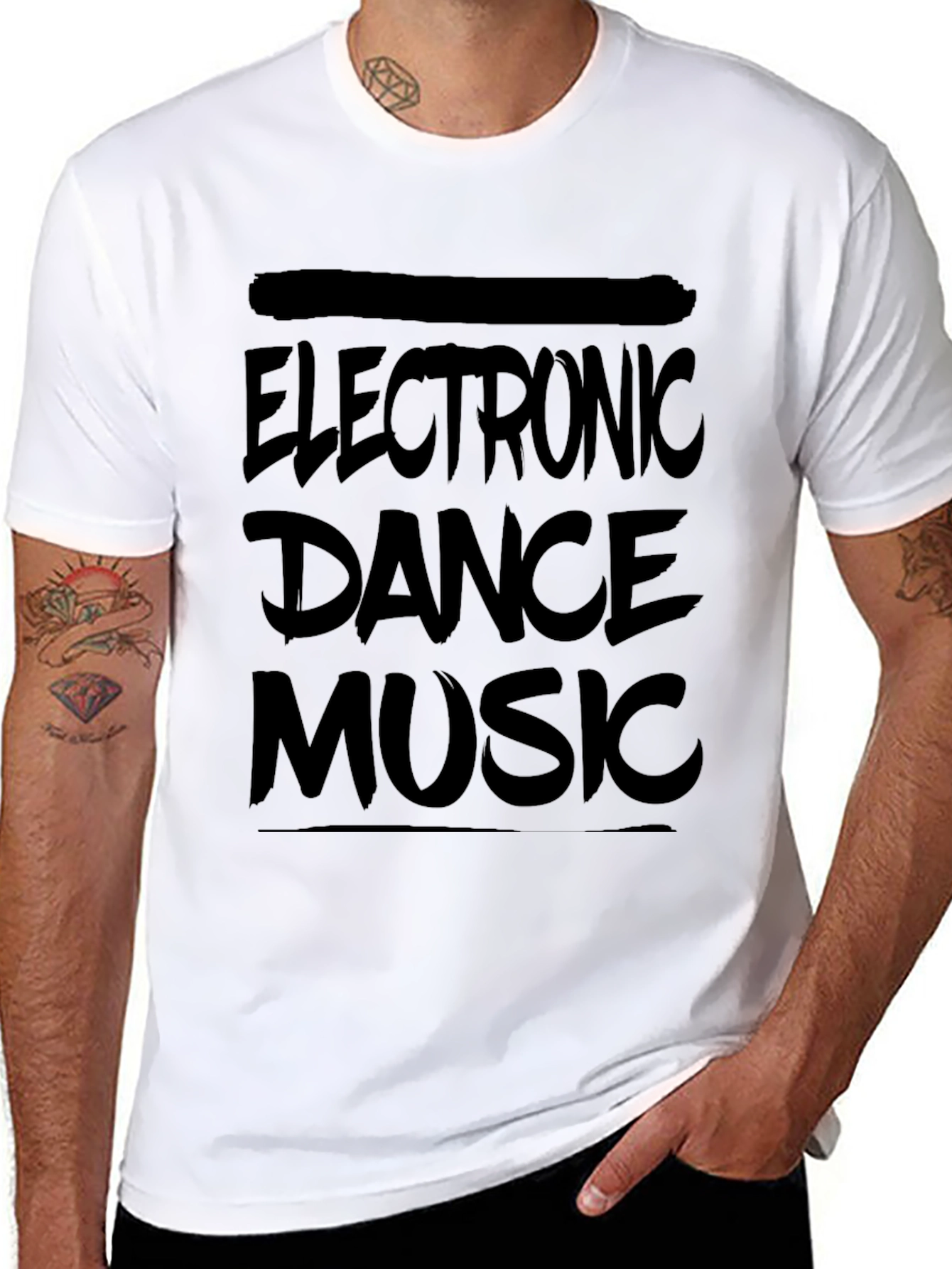 Electronic Dance Music Graphic T-Shirt - Black