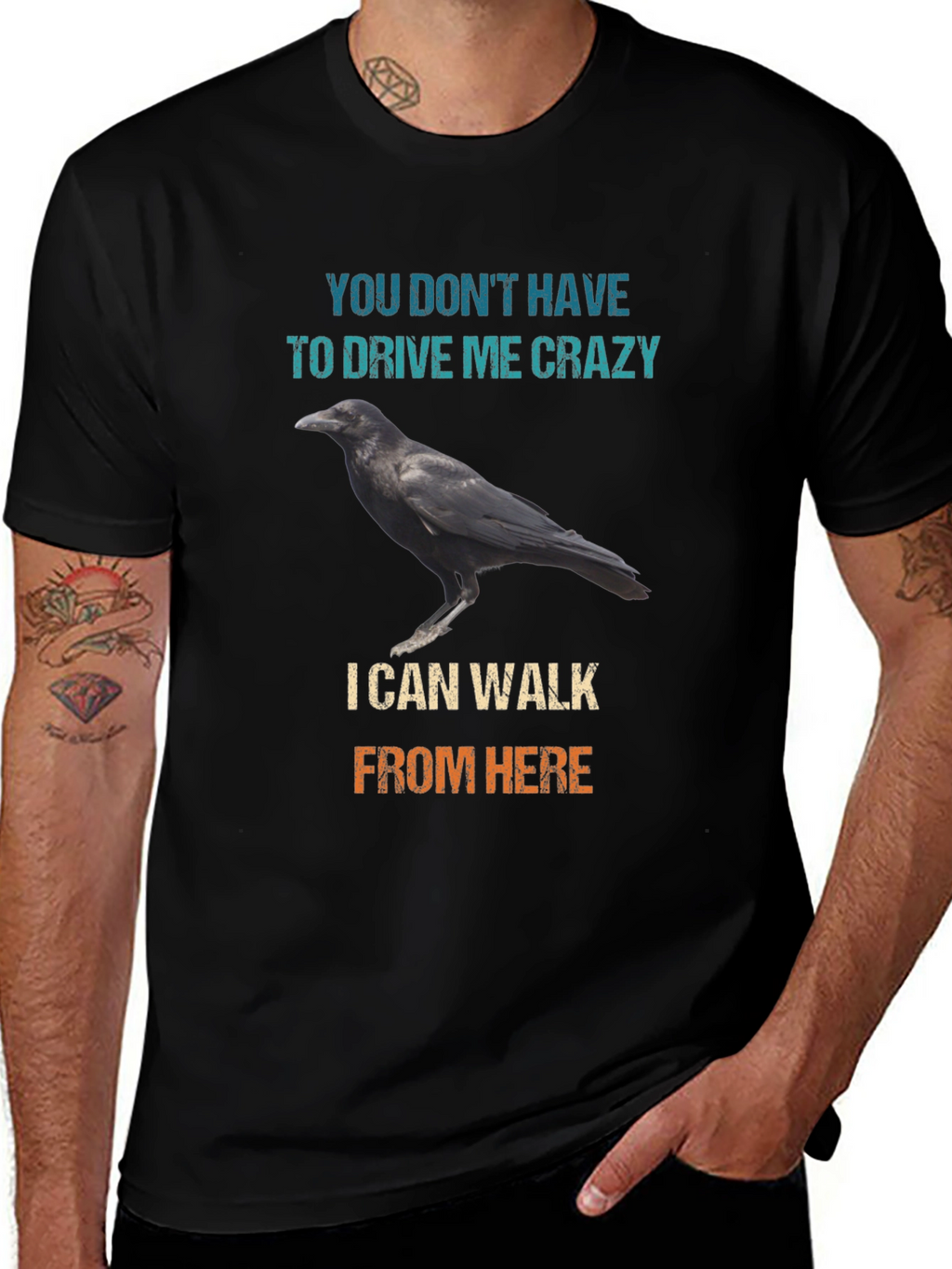 Raven Walk T-Shirt - Drive Me Crazy Sarcastic Tee
