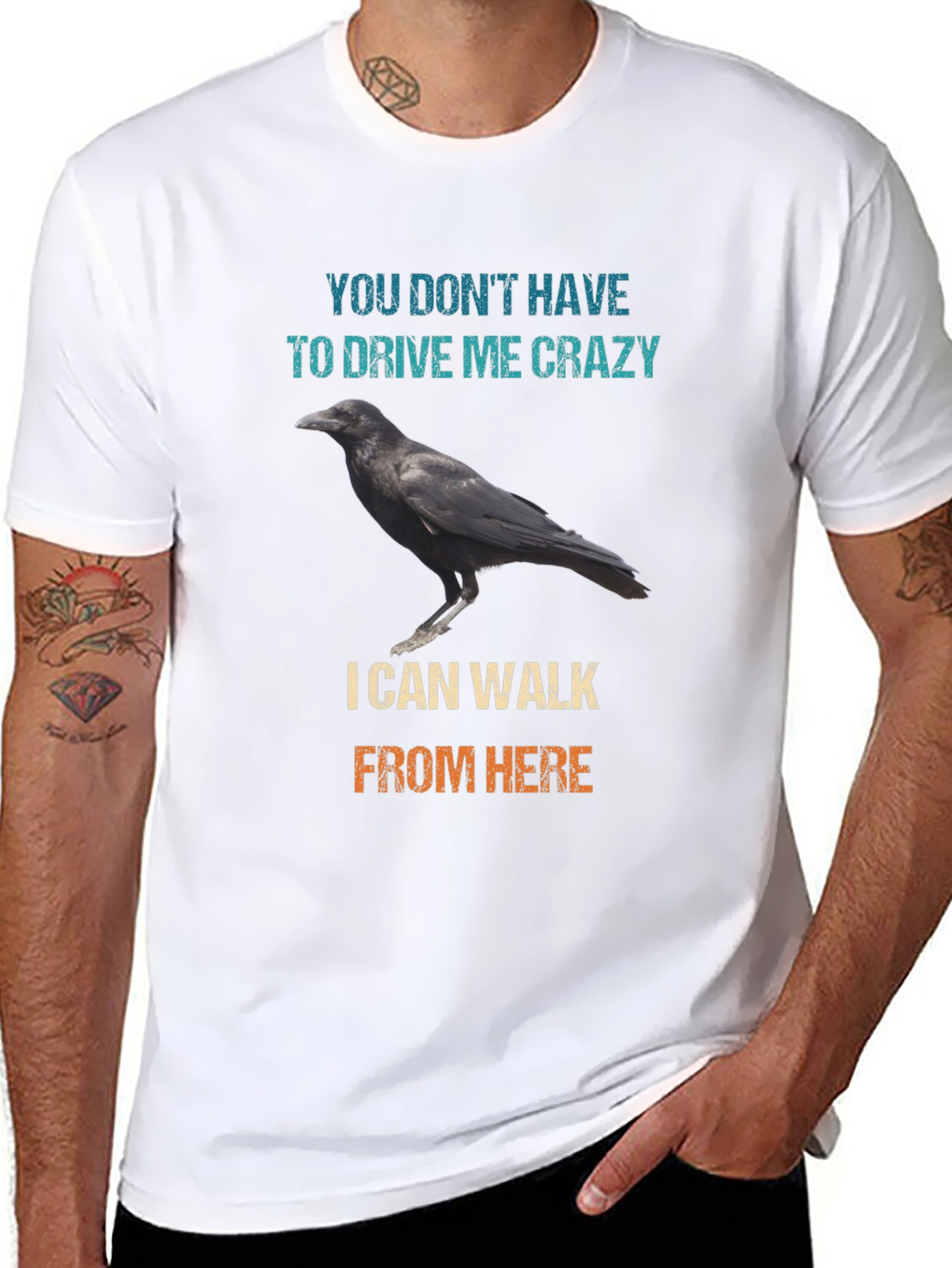 Raven Walk T-Shirt - Drive Me Crazy Sarcastic Tee