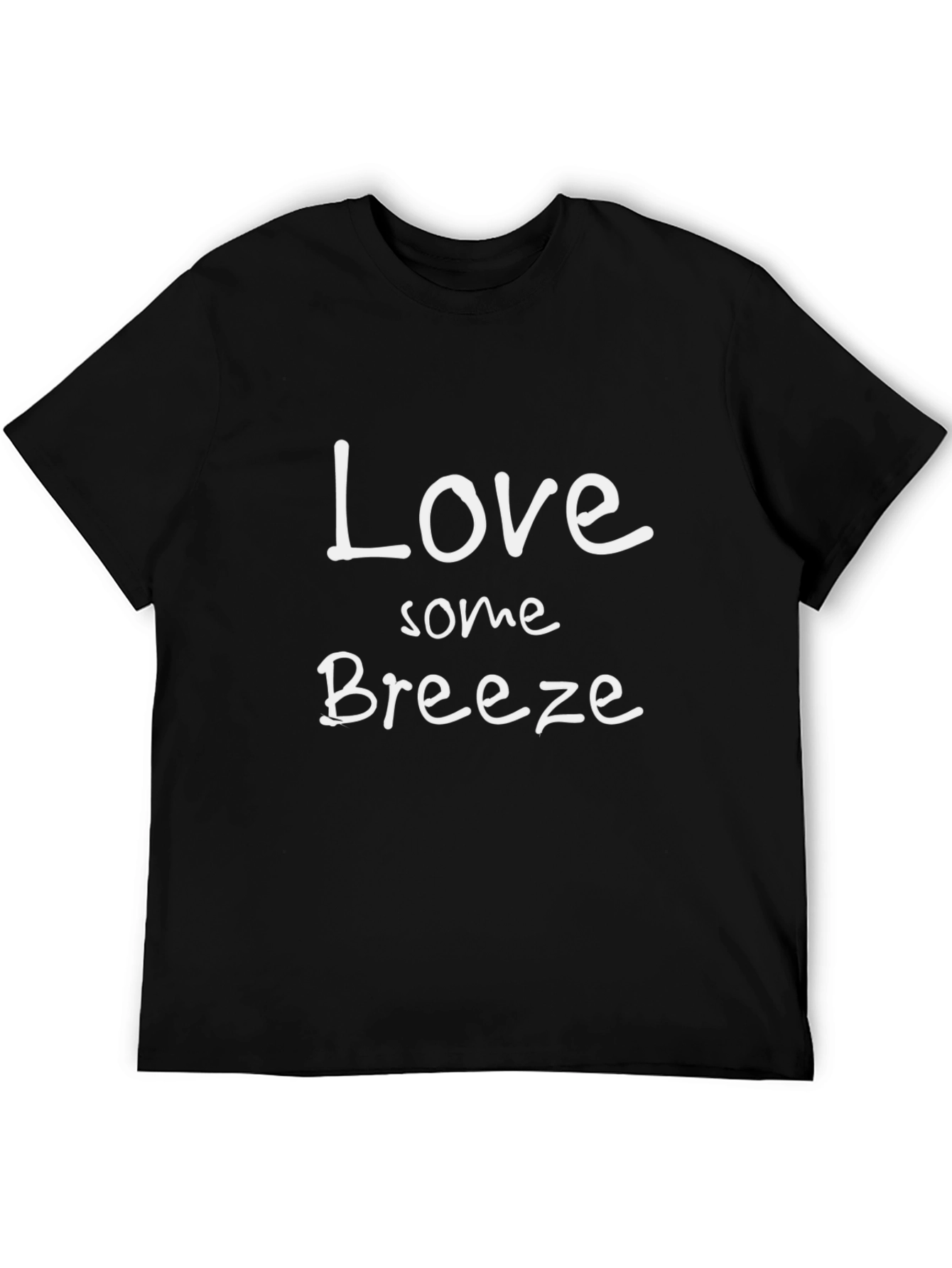 Love Some Breeze Black Cotton Graphic T-Shirt