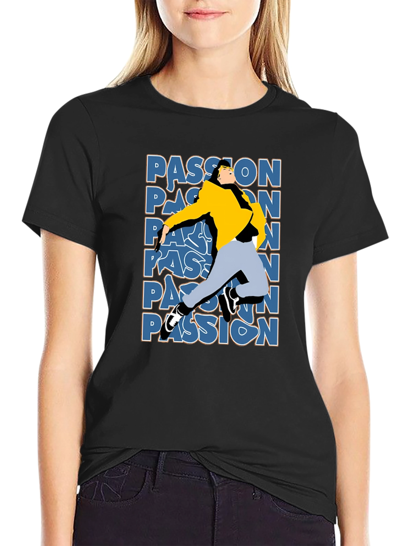 Passion Graphic T-Shirt - Stylish Black Tee