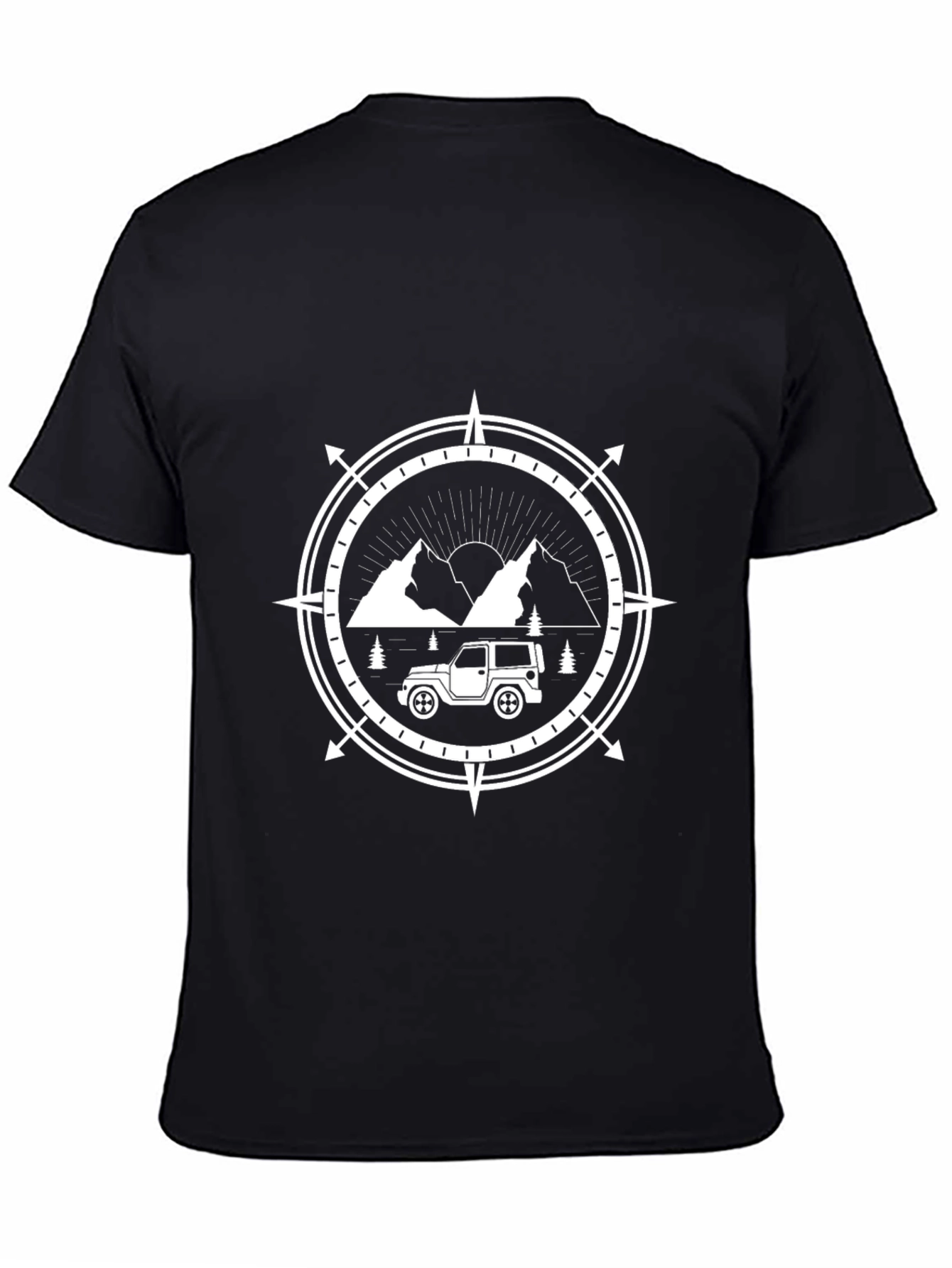 Adventure Awaits Graphic Tee - Mountain Compass Design