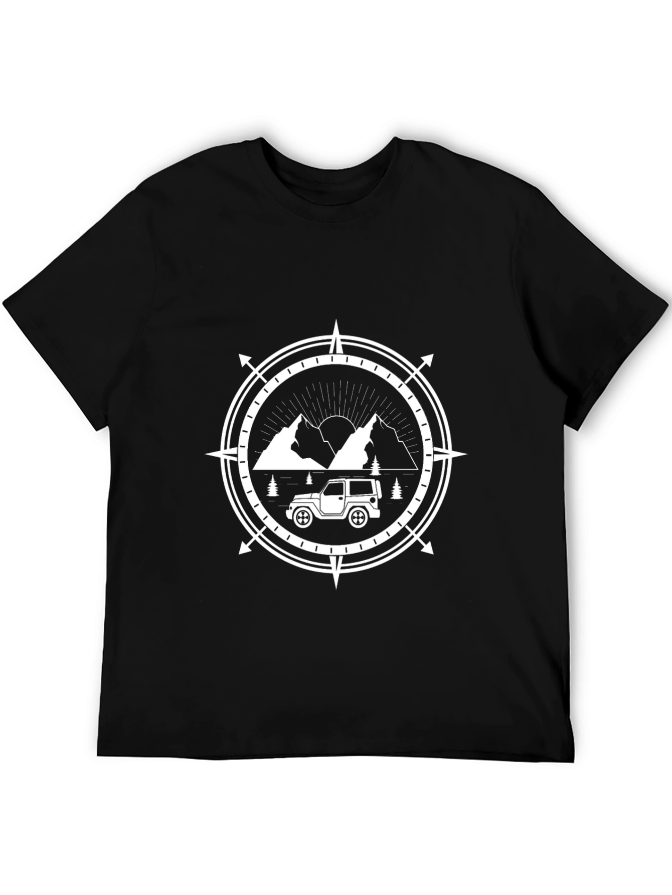 Adventure Awaits Graphic Tee - Mountain Compass Design