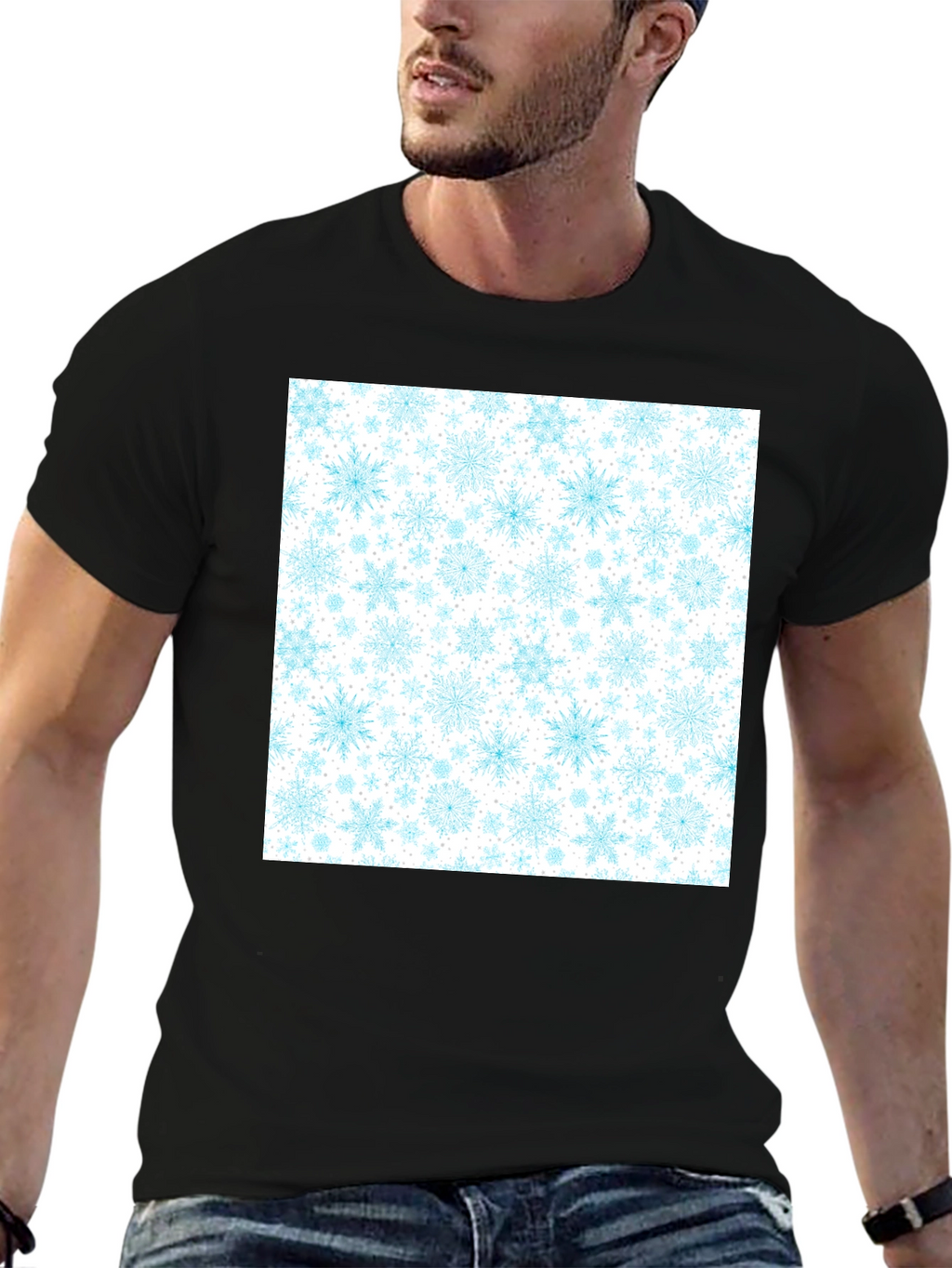 Snowflake Pattern T-Shirt - Winter Holiday Tee